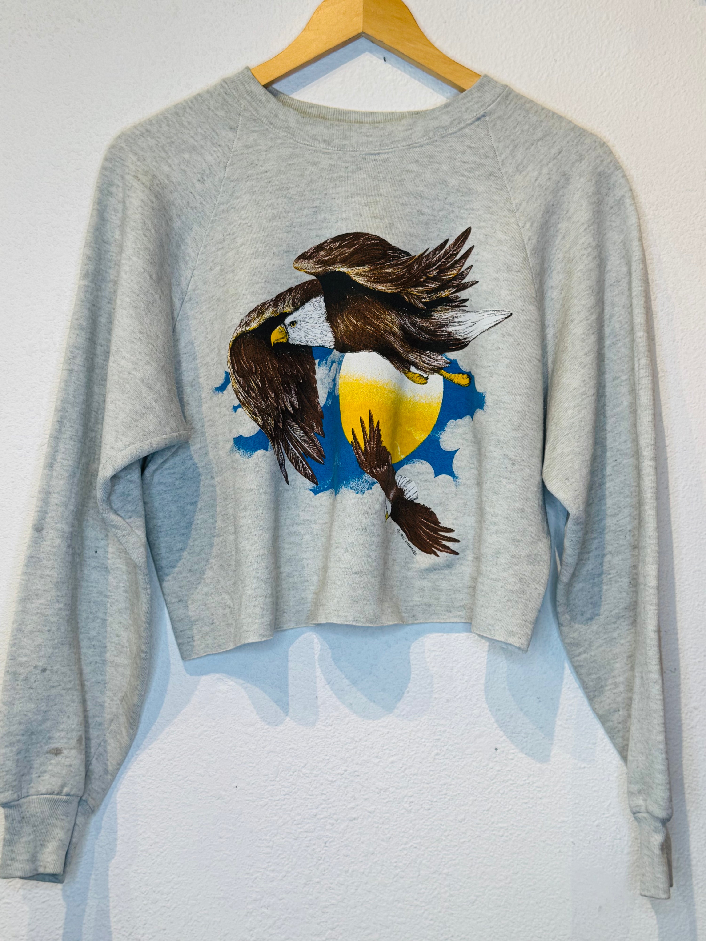 Eagles Vintage Crop Crewneck - Burnout