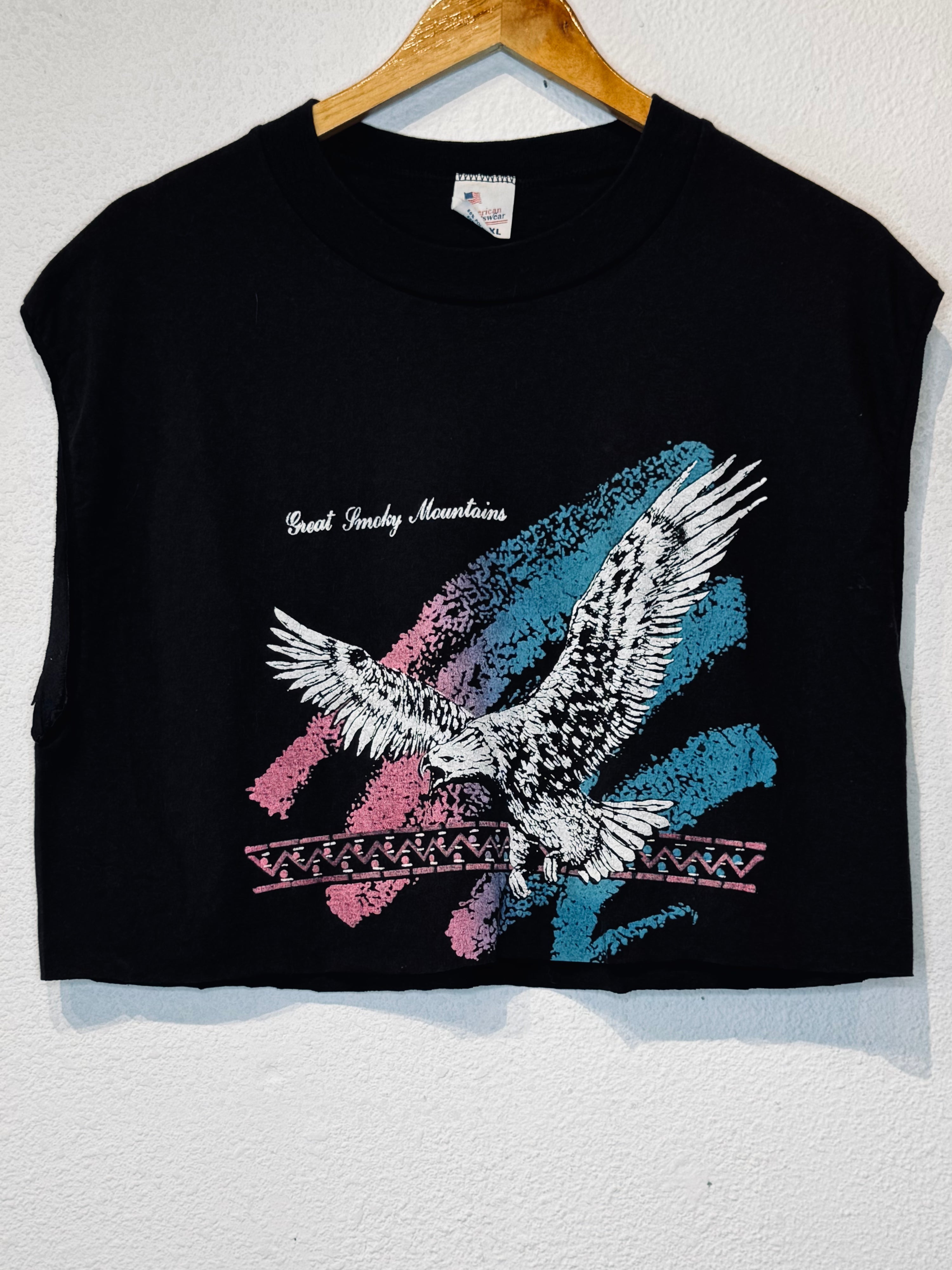 Smoky Mountains Vintage Crop Tank - Burnout