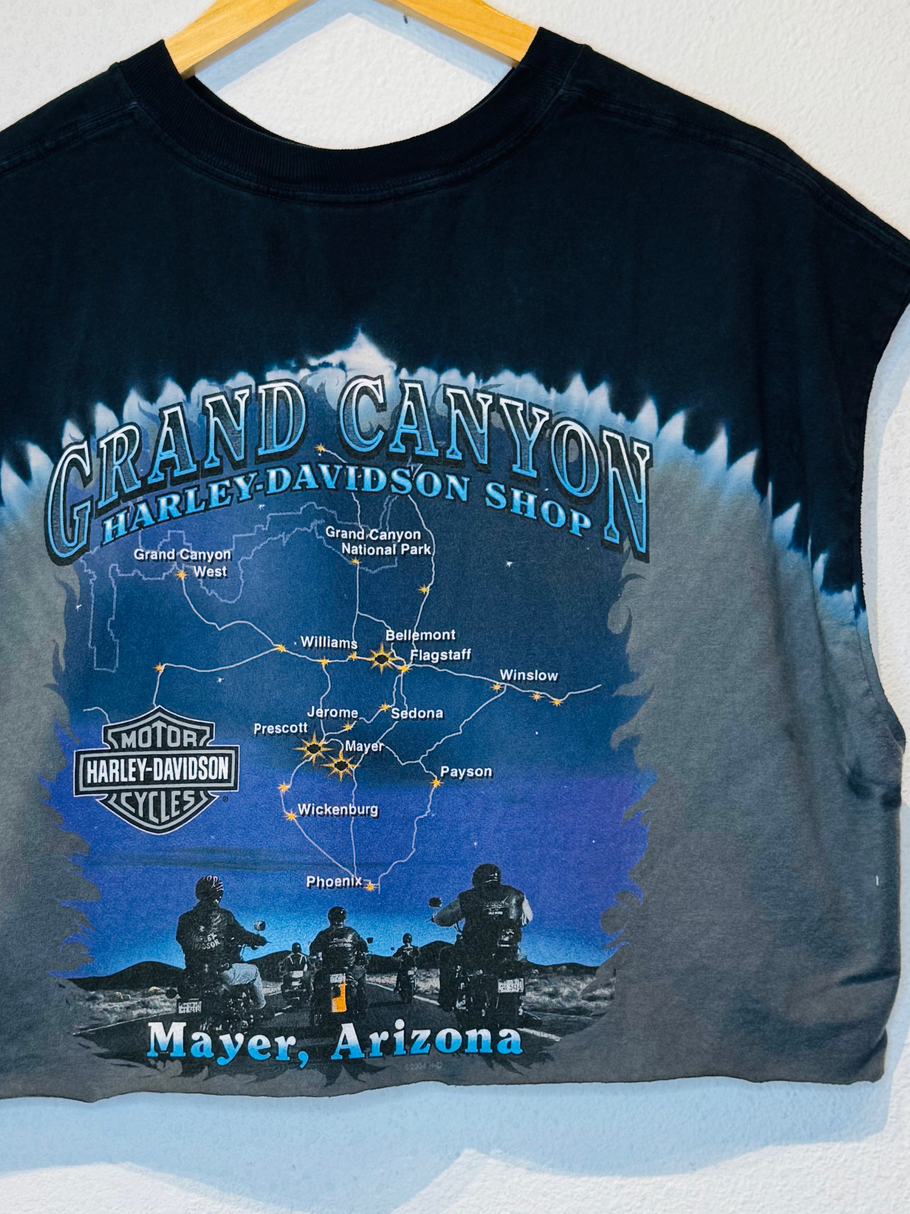 Grand Canyon Harley Vintage Crop Tank - Burnout