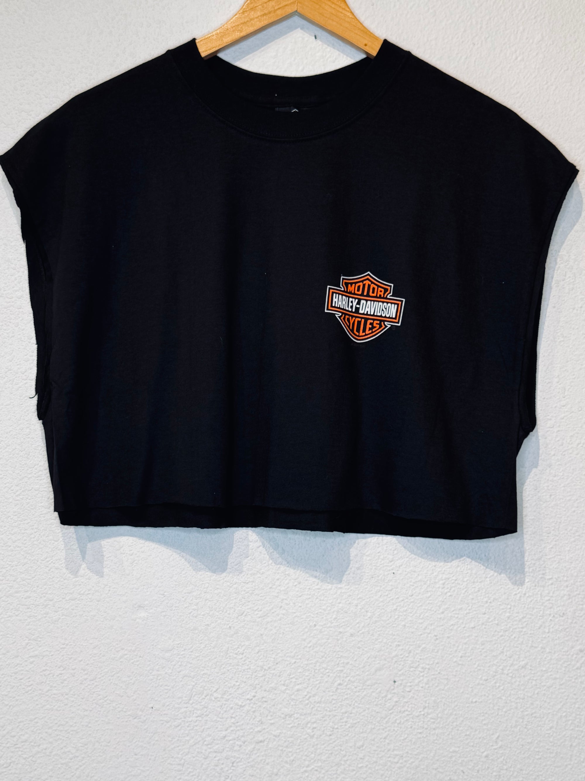 Harley Party Vintage Crop Tank - Burnout