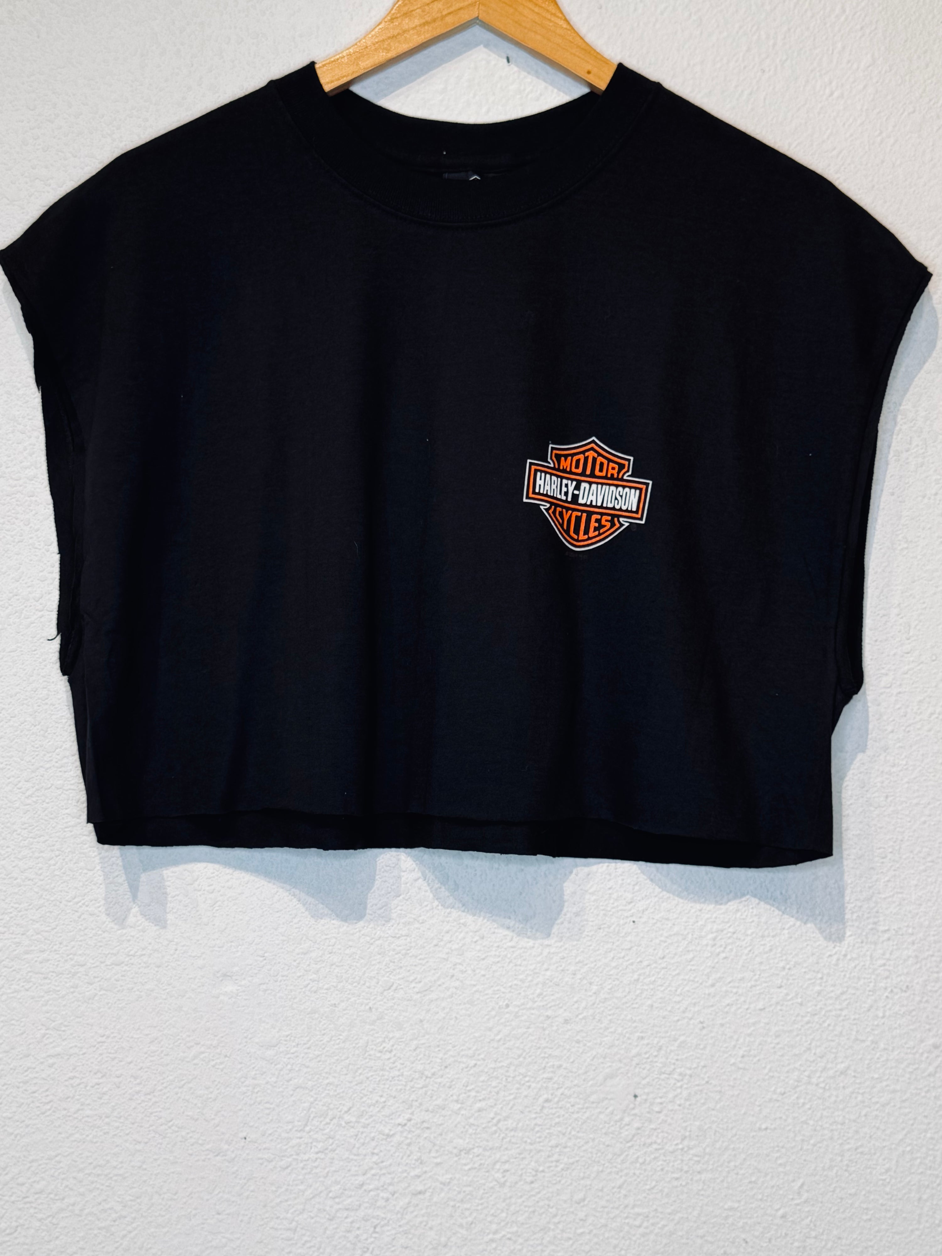 Harley Party Vintage Crop Tank - Burnout