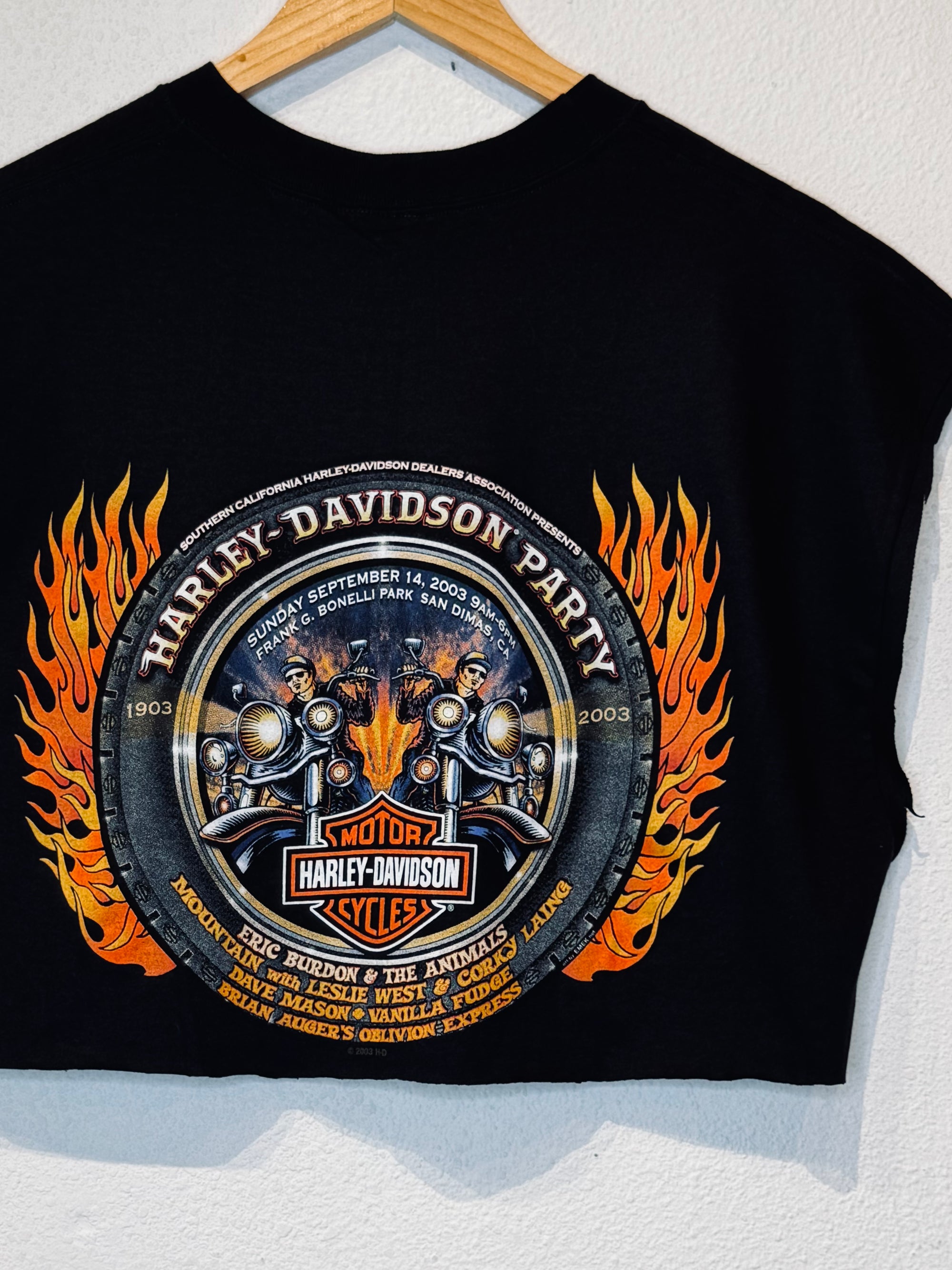Harley Party Vintage Crop Tank - Burnout
