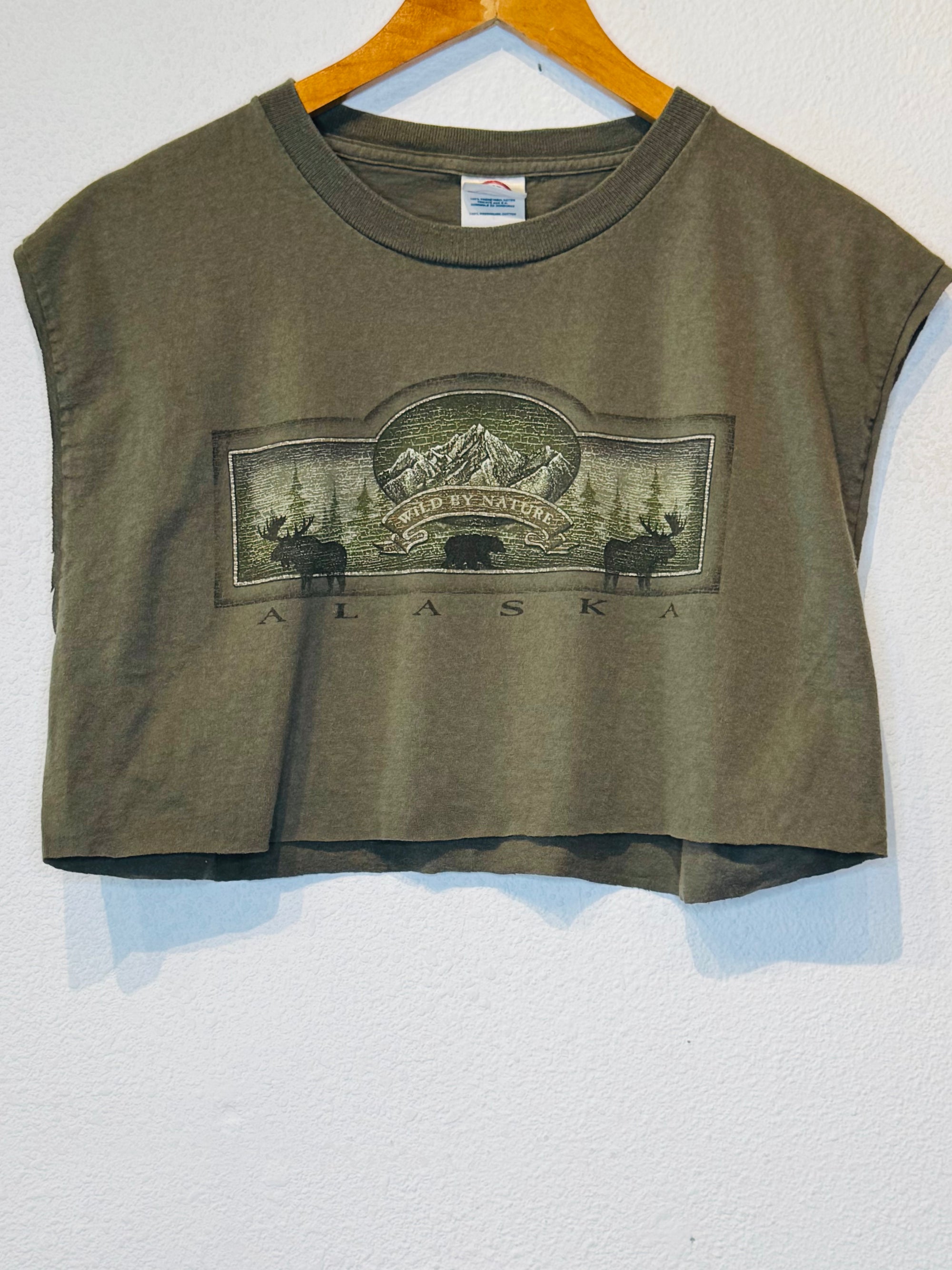 Alaska Wild Nature Vintage Crop Tank - Burnout