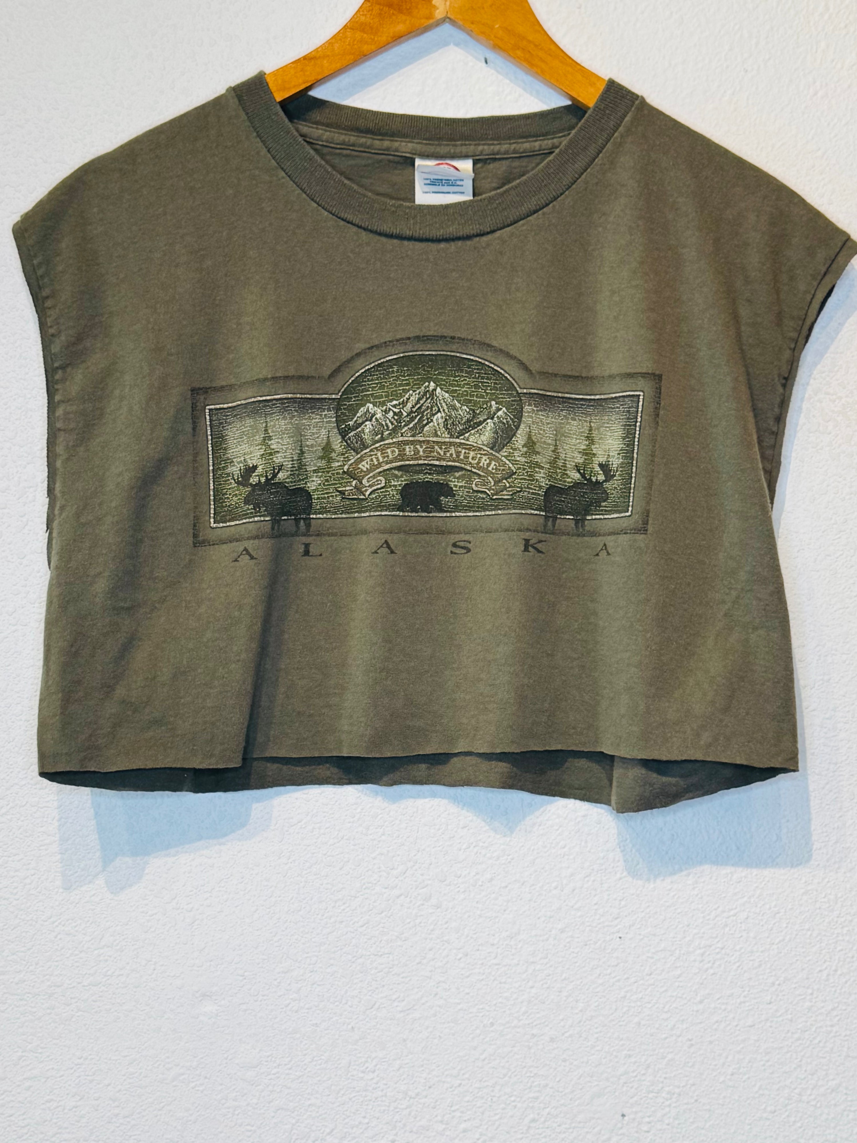 Alaska Wild Nature Vintage Crop Tank - Burnout