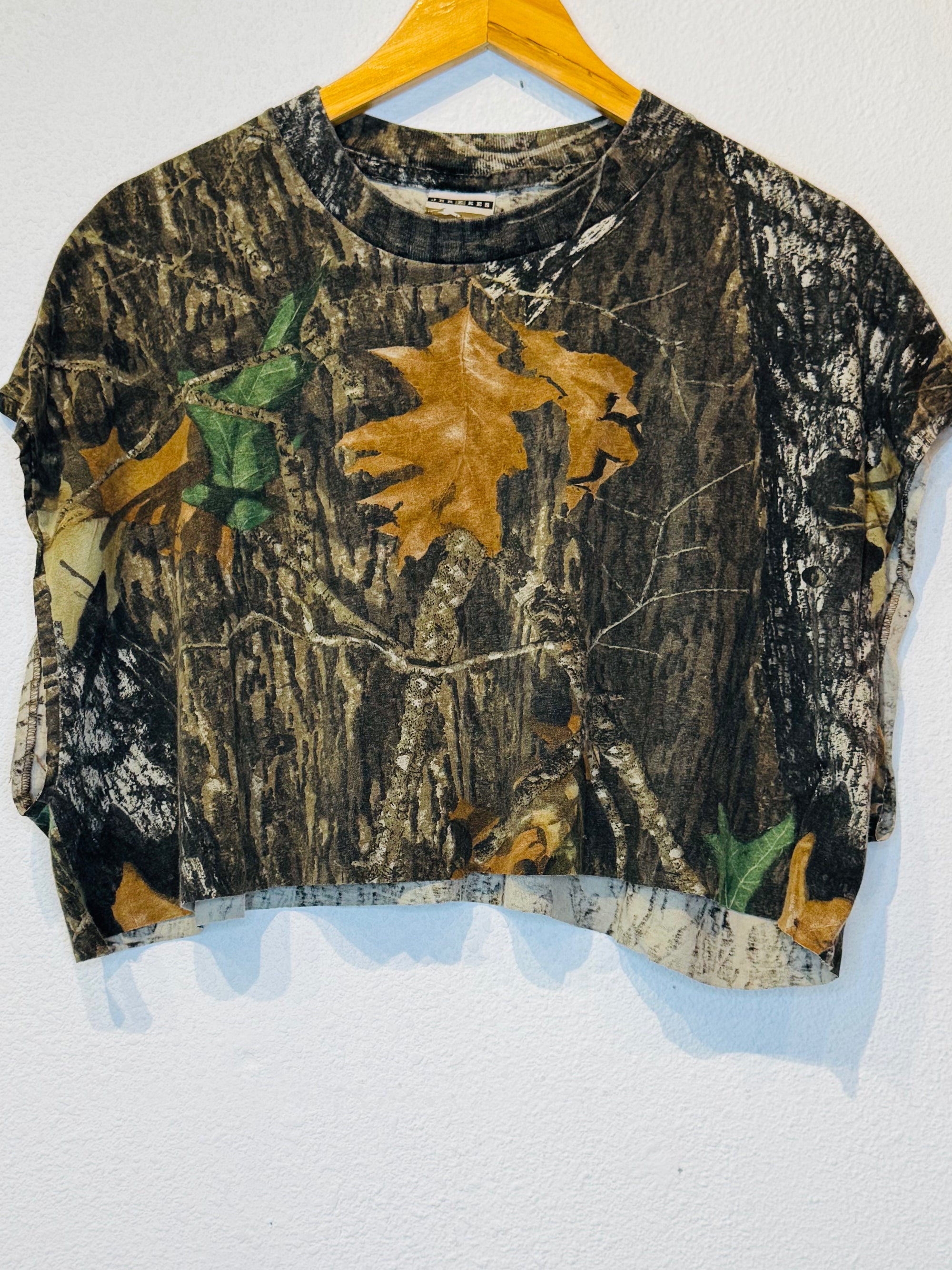 Jerzees Tree Camo Vintage Crop Tank - Burnout