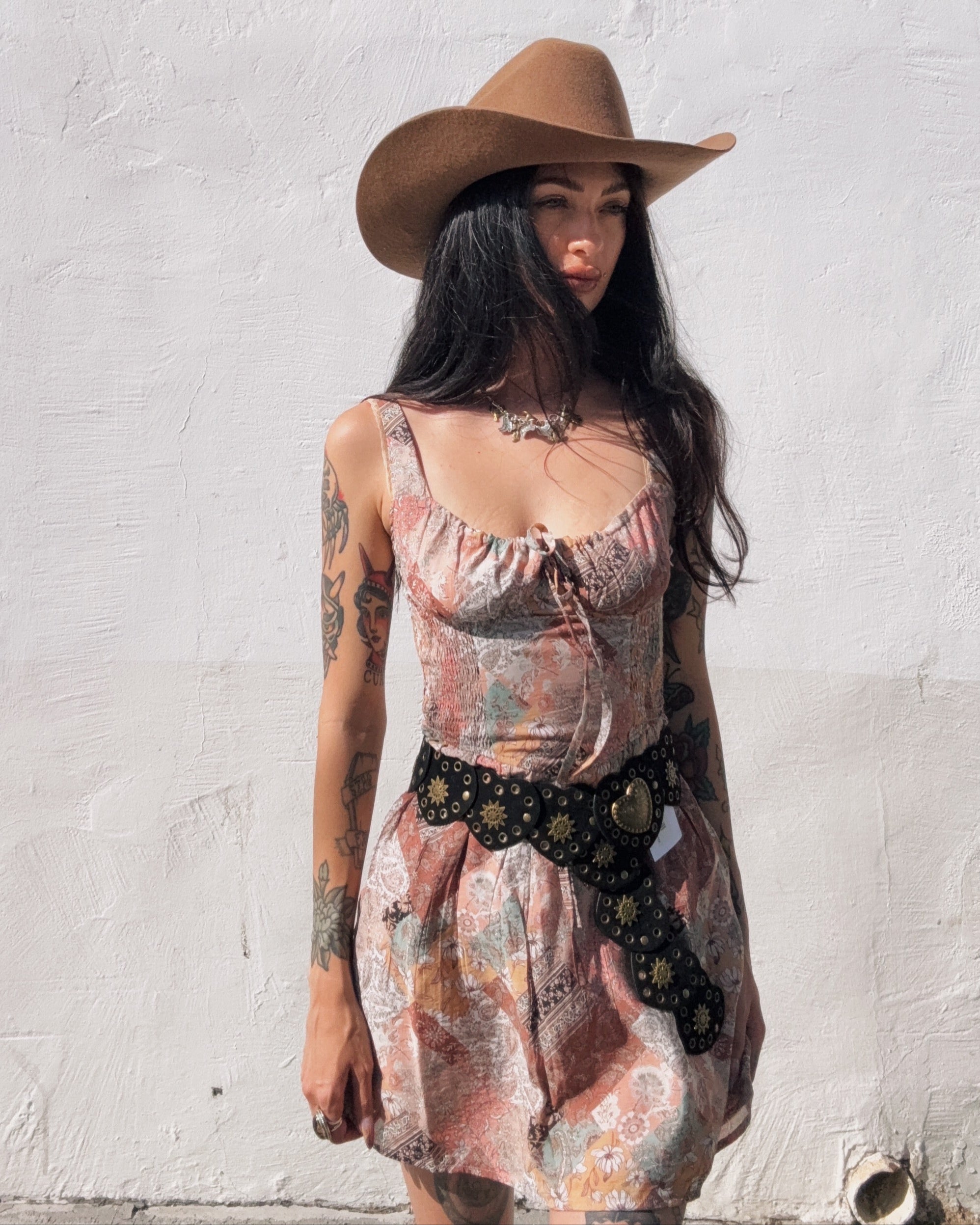 Patchwork Mini Dress - Burnout