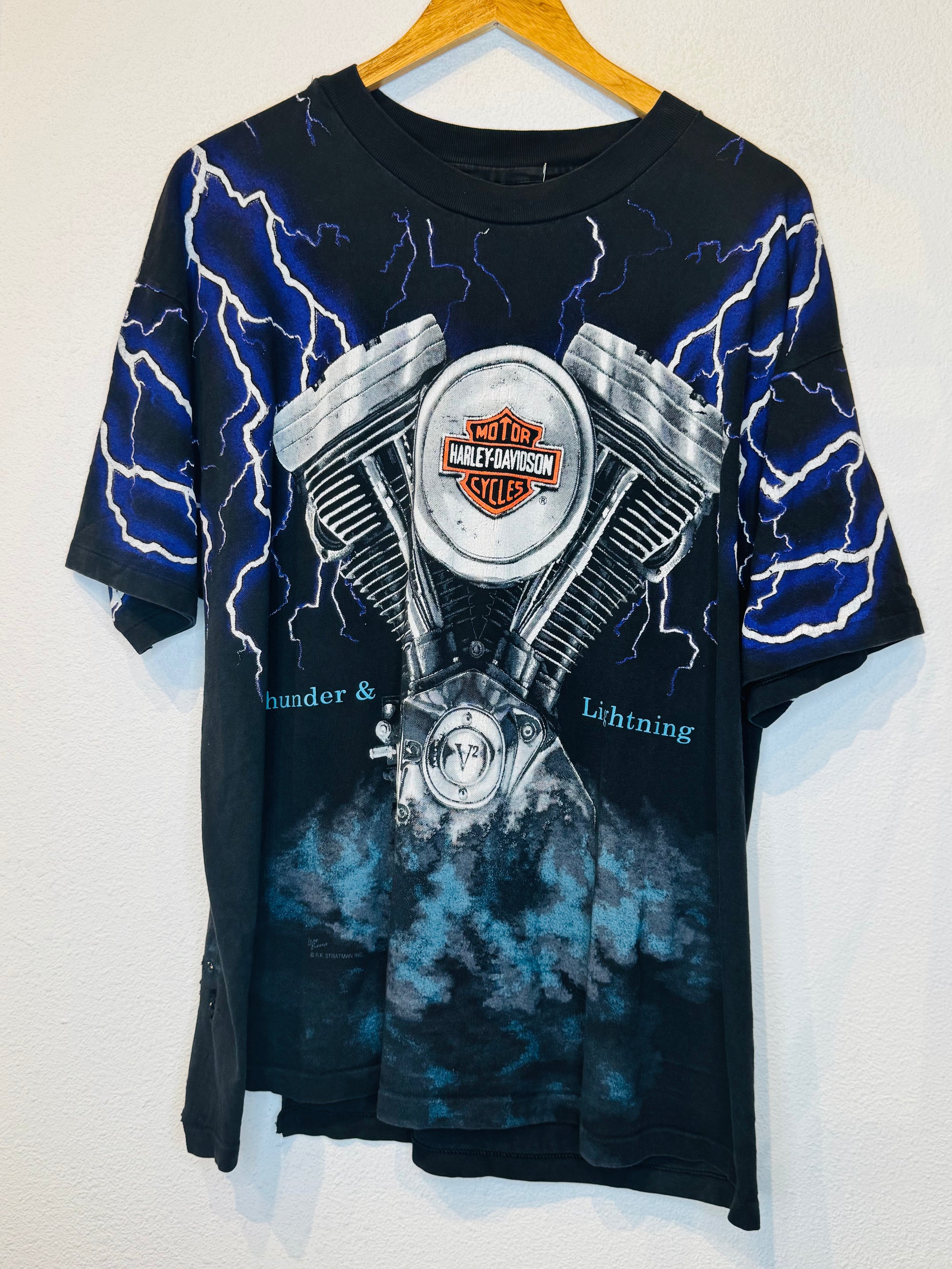 Thunder Lightning Harley Vintage Tee
