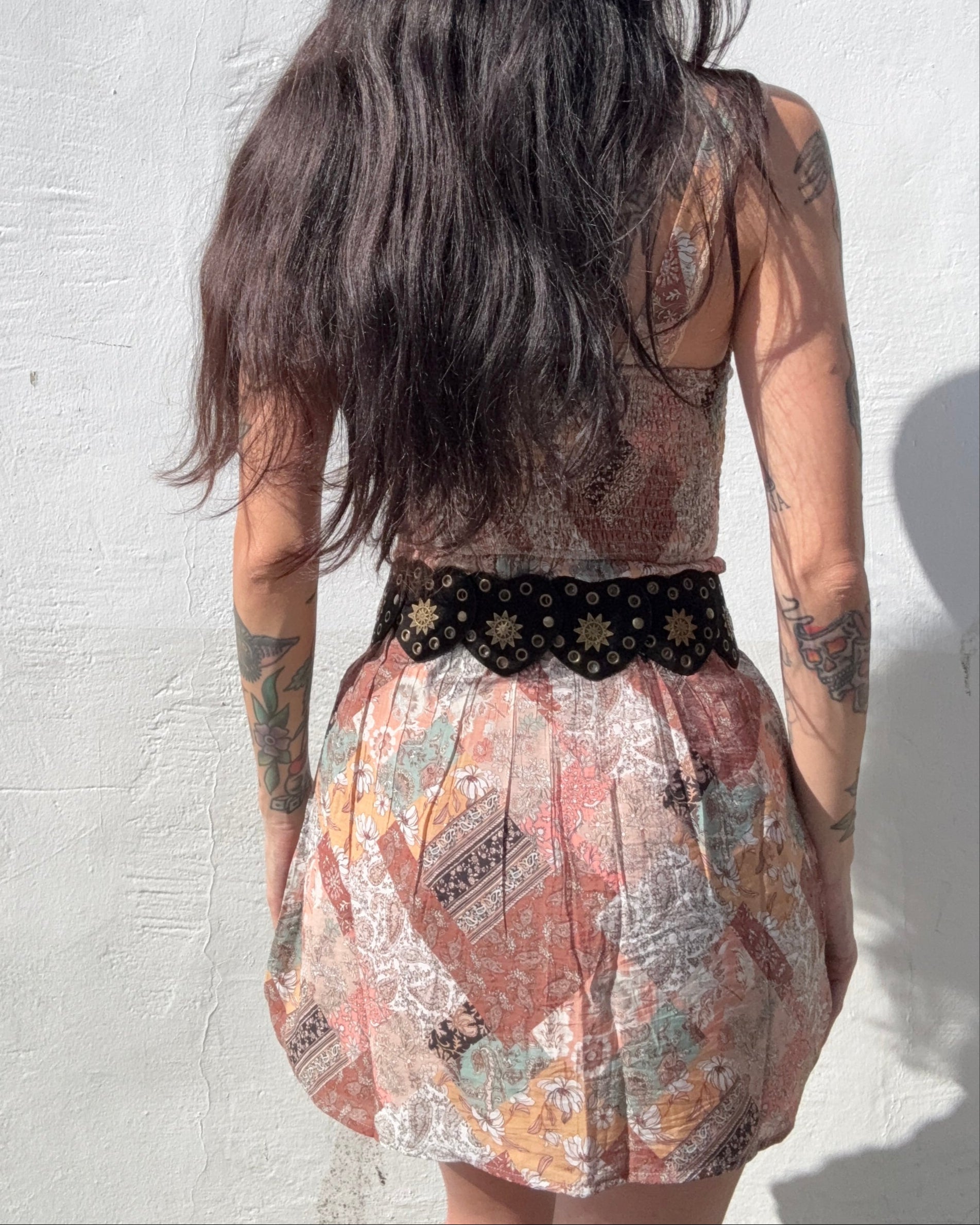 Patchwork Mini Dress - Burnout