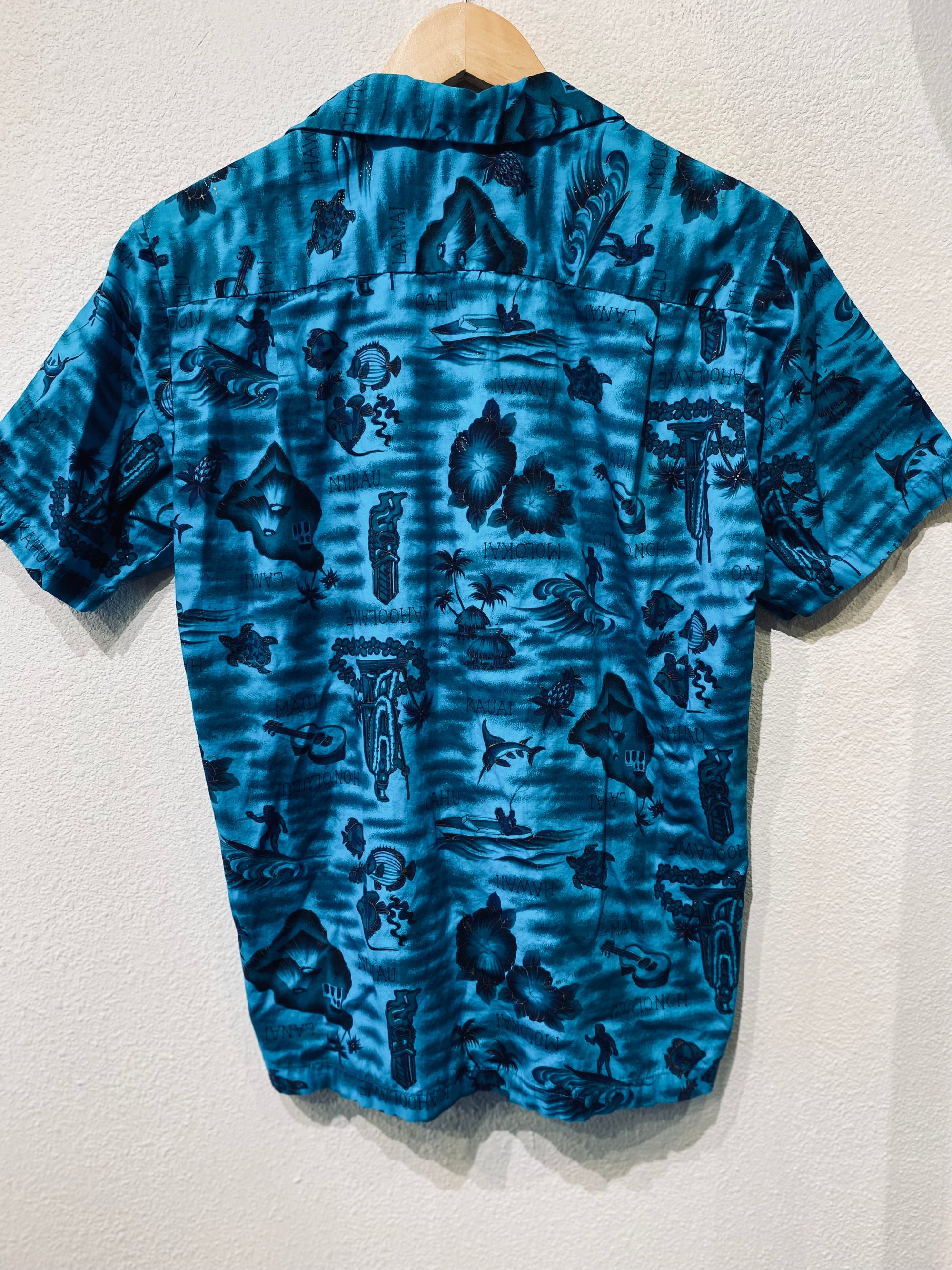 Hawaii Blue Vintage Button Up