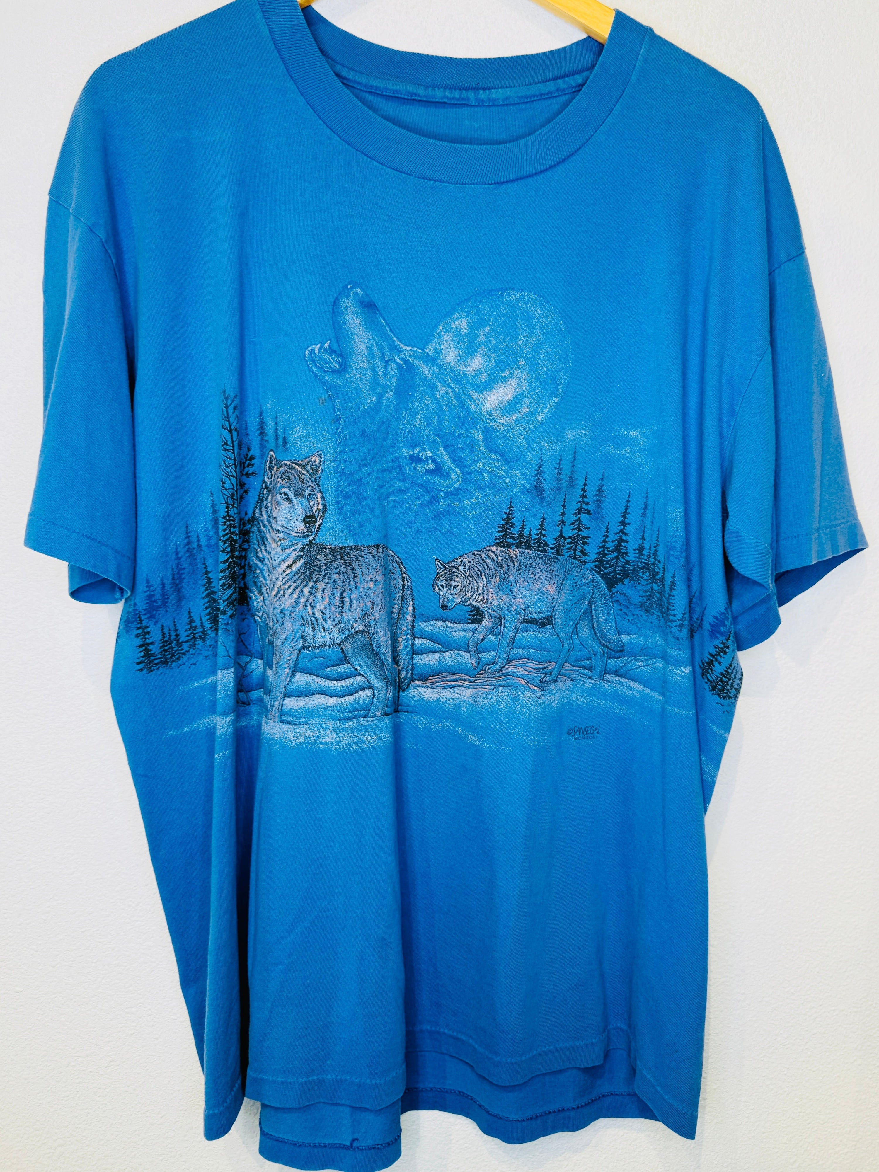 Wolf Howl Moon Vintage Tee - Burnout