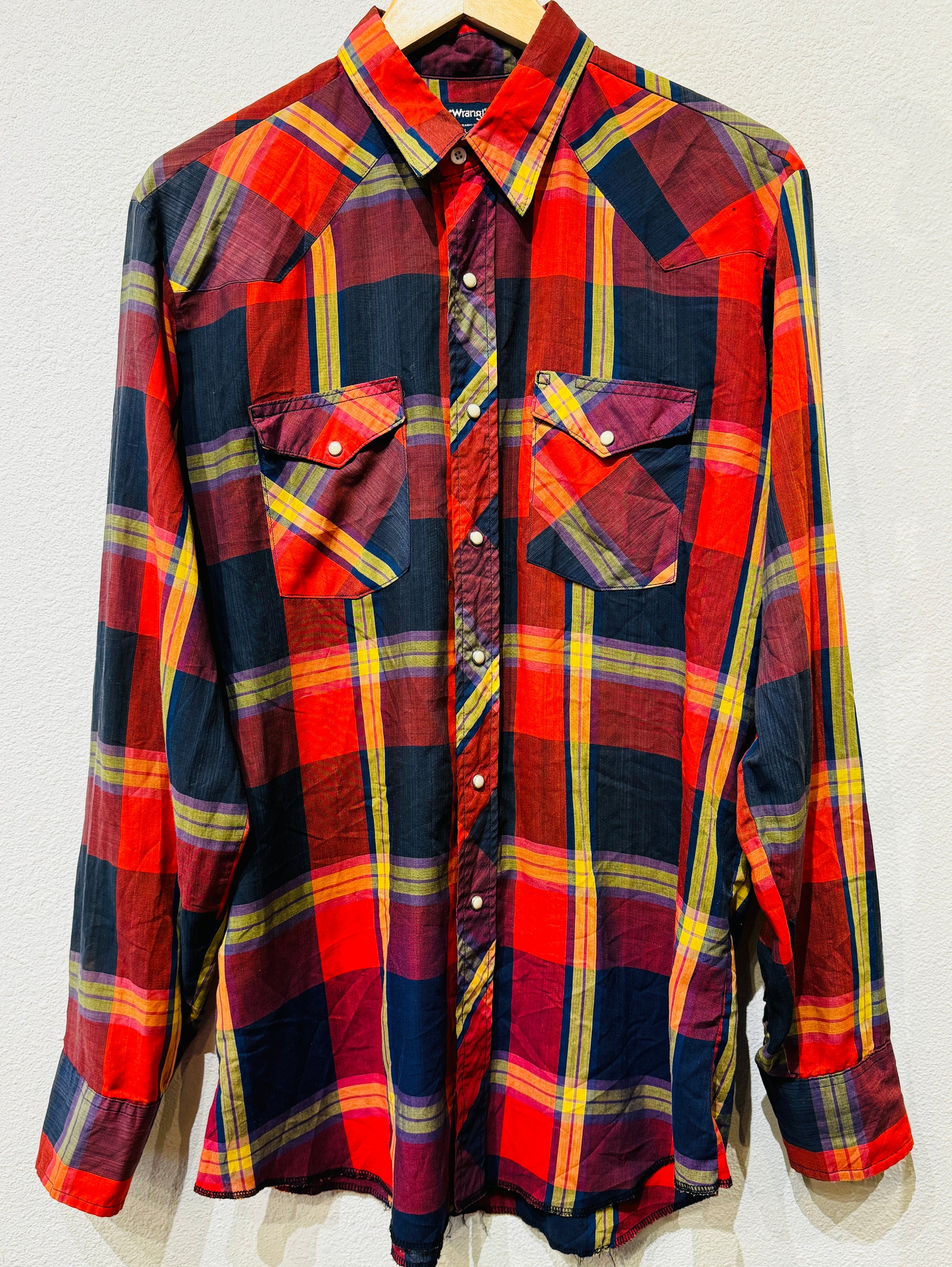 Wrangler Plaid Red Vintage Pearl Snap