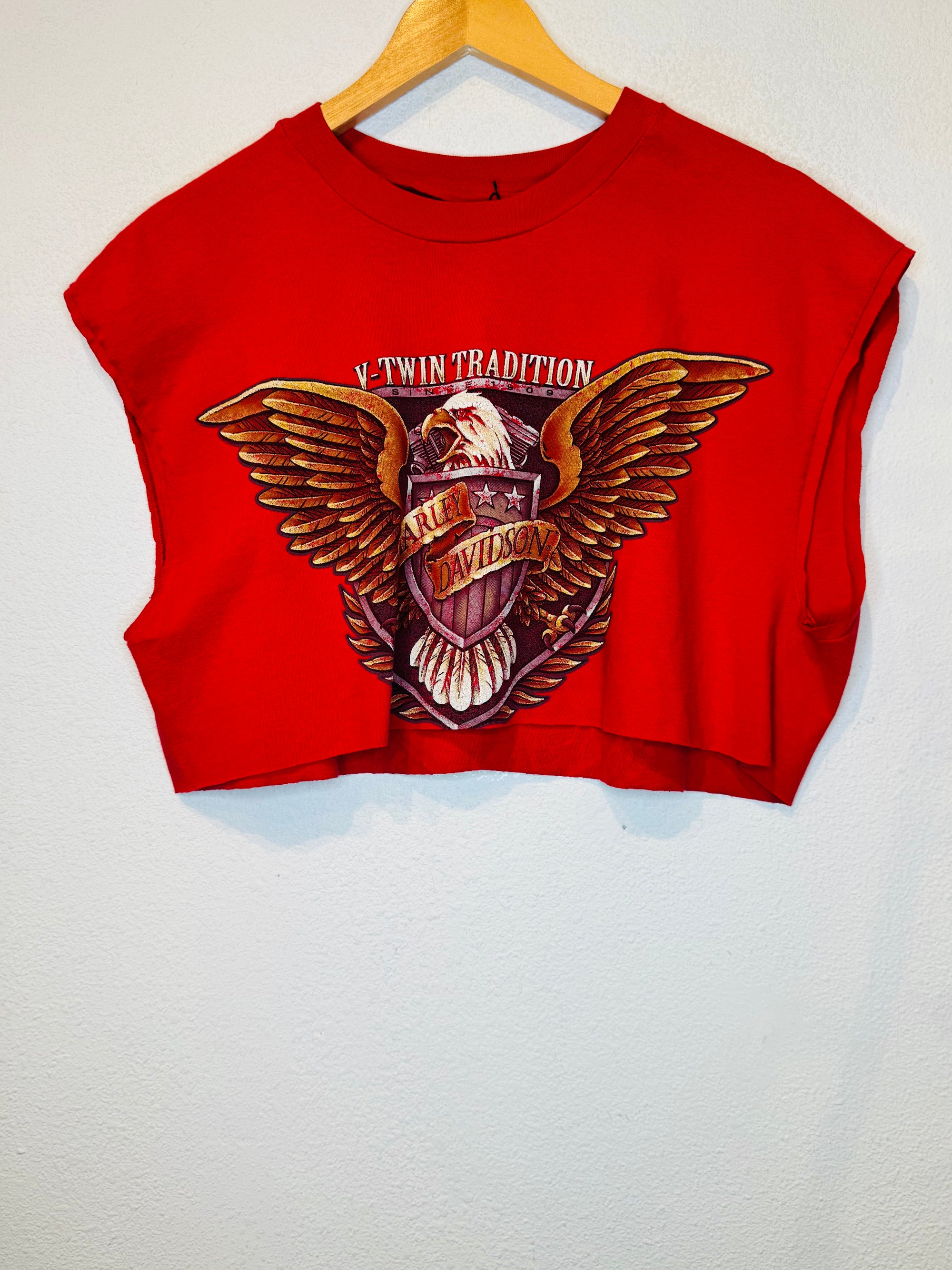 V Twin Harley Vintage Crop Tank