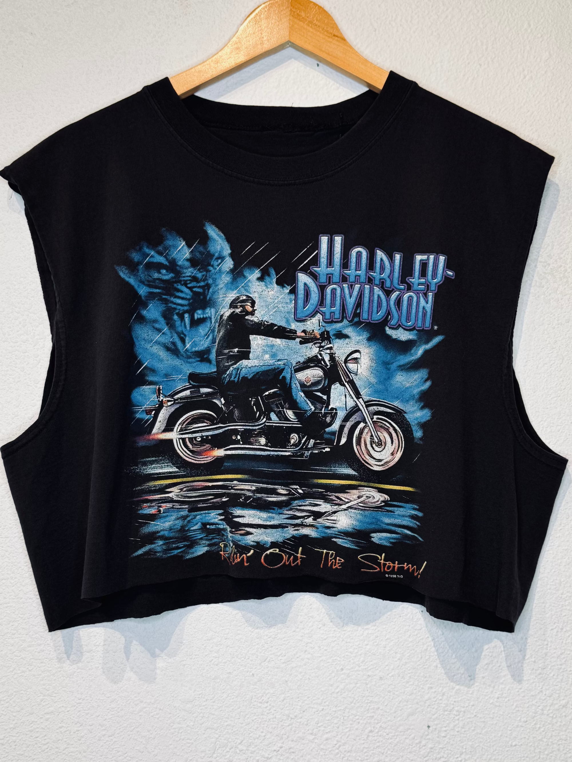 Ridin Out the Storm Harley Vintage Crop Tank