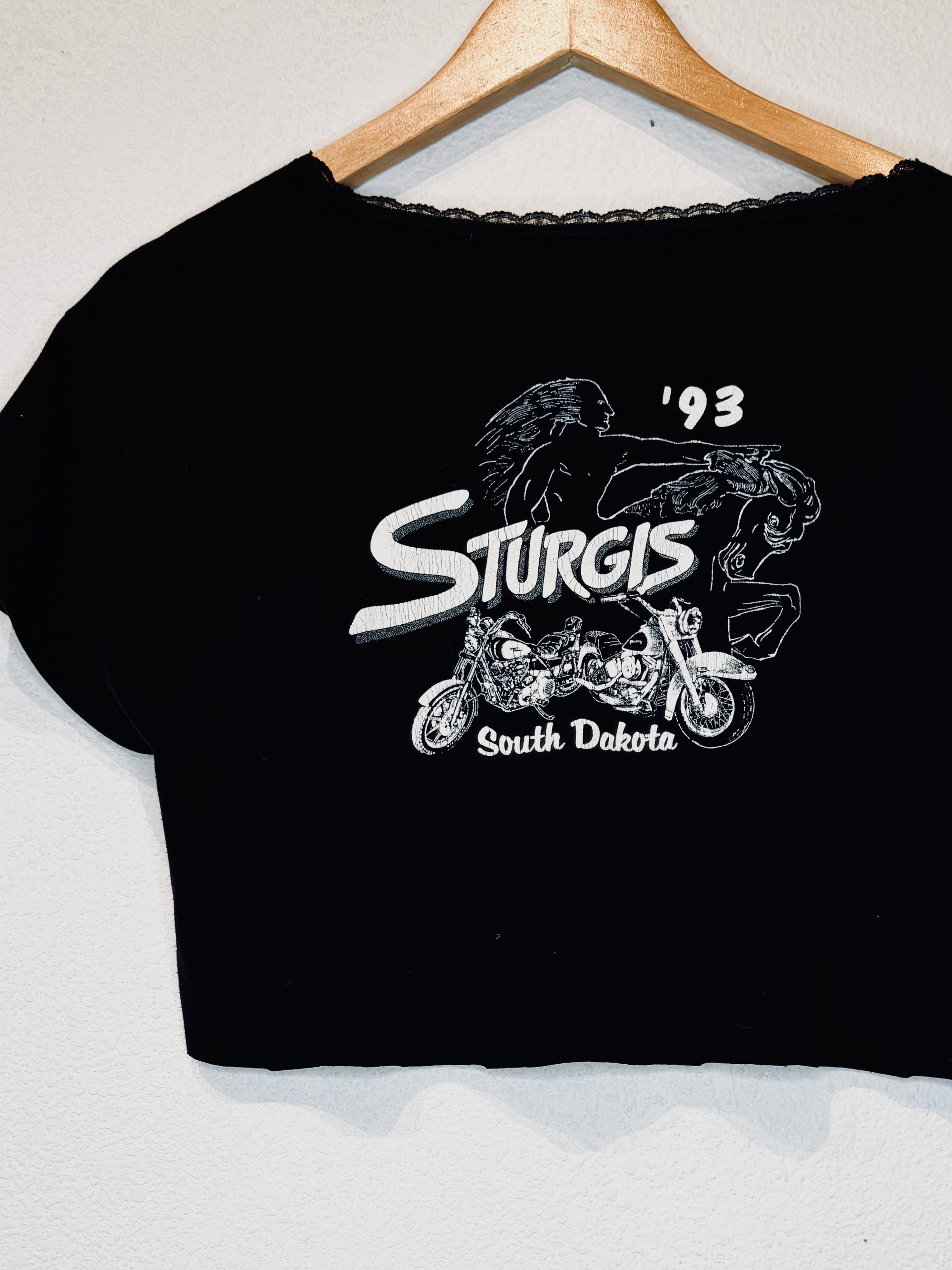 Black Hills Sturgis '93 Harley Vintage Crop Tee