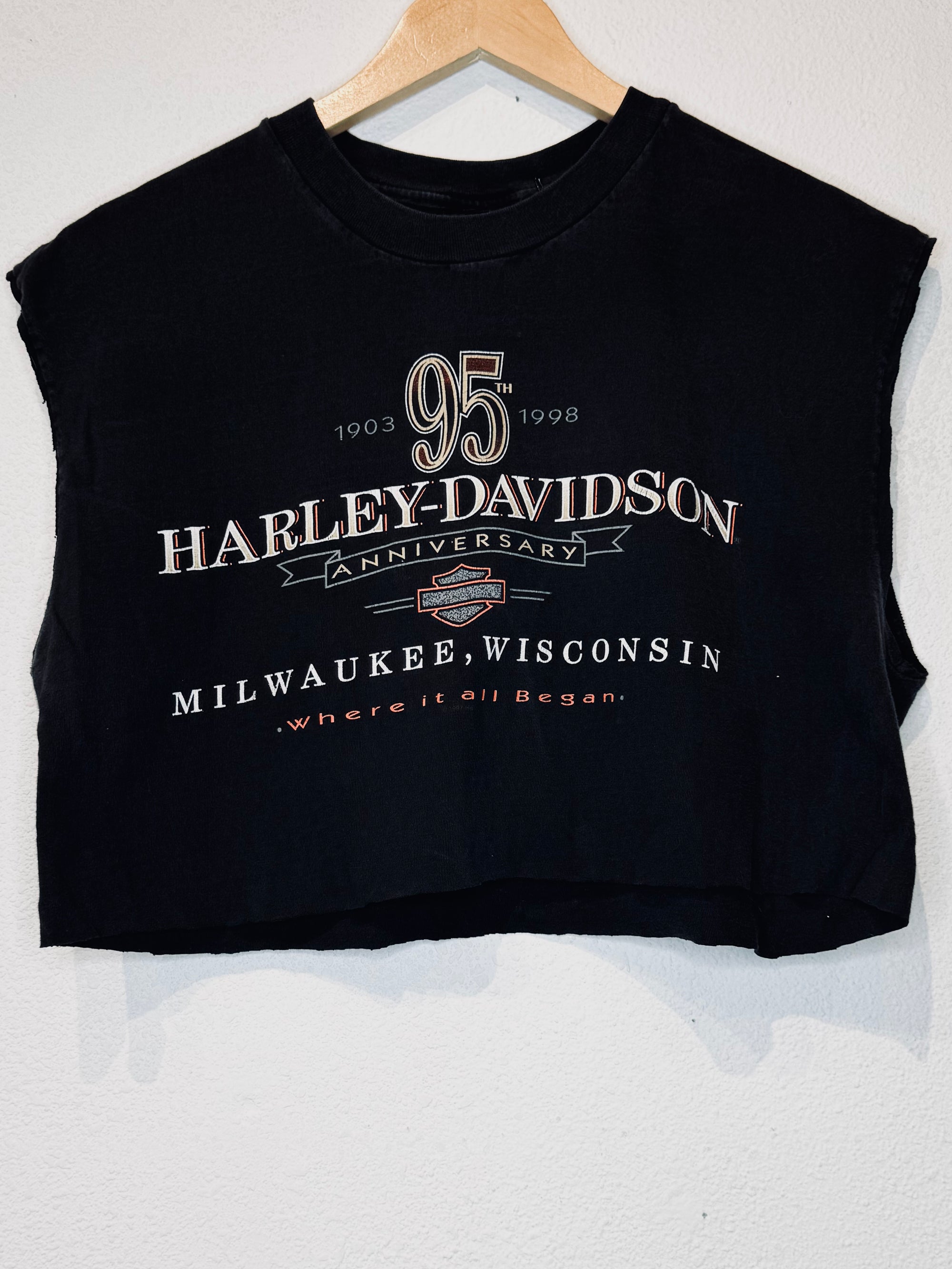 Vegas Harley Vintage Crop Tank