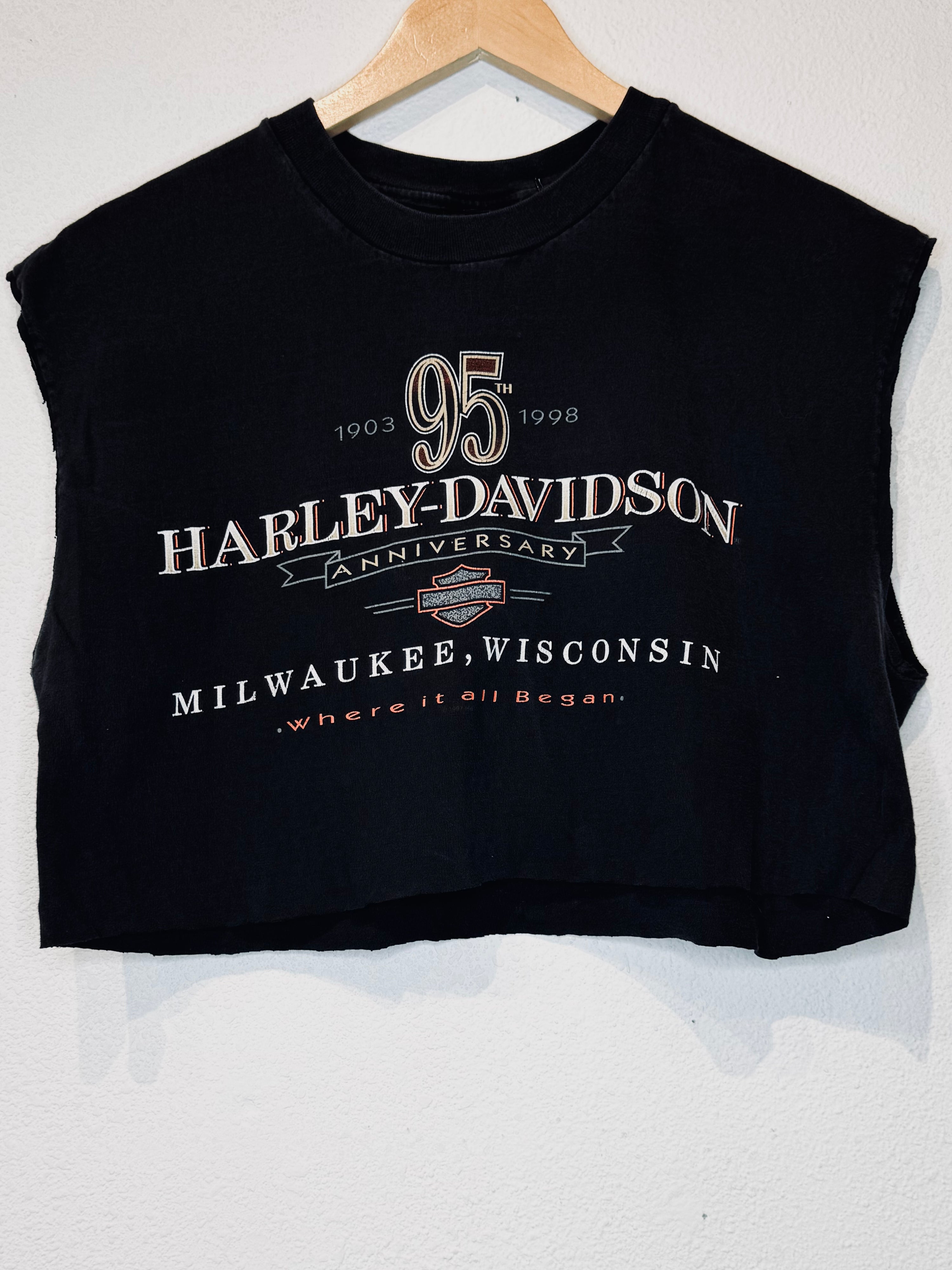 Vegas Harley Vintage Crop Tank