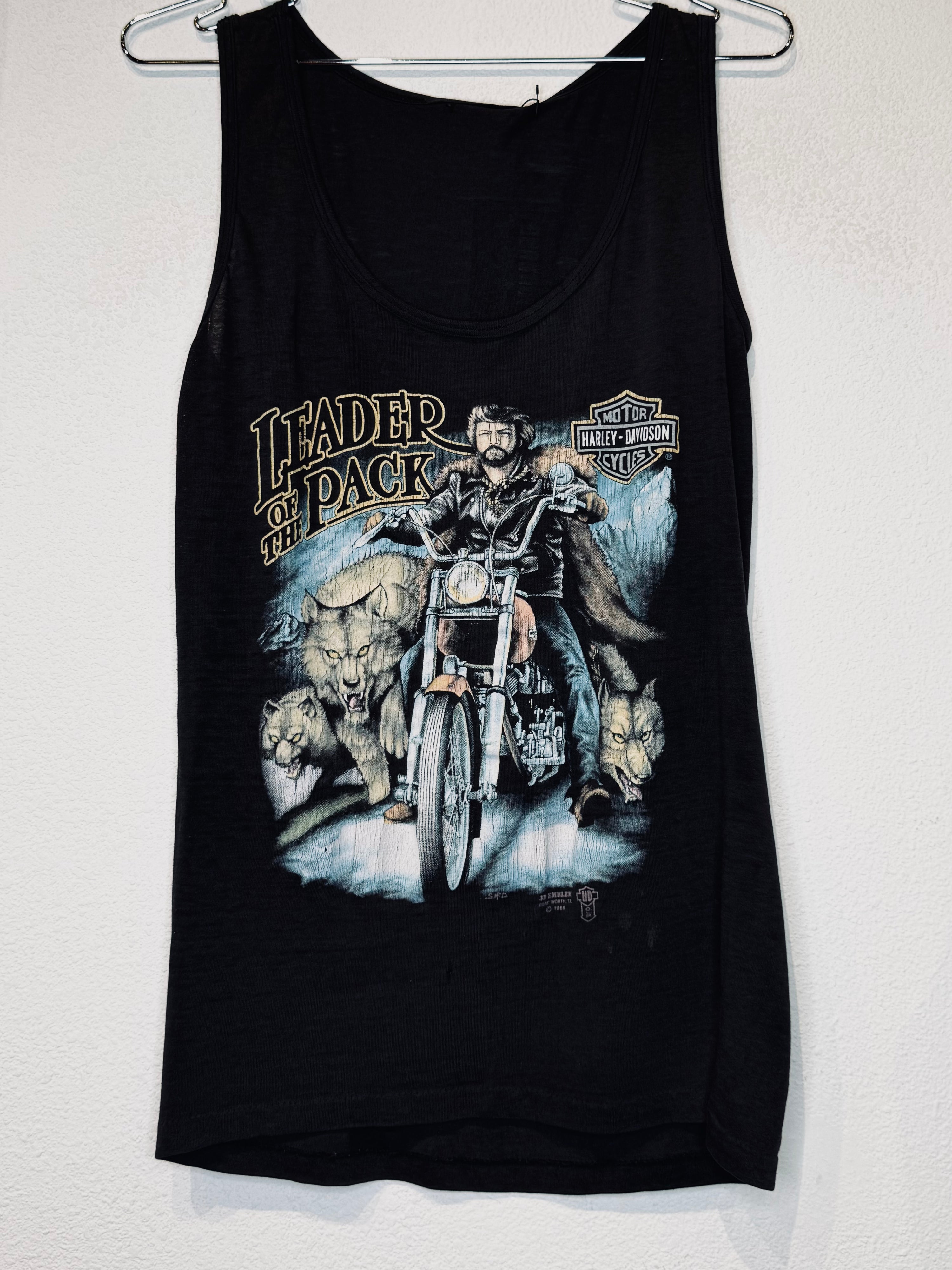 Leader of the Pack 3D Emblem Harley Vintage Tank