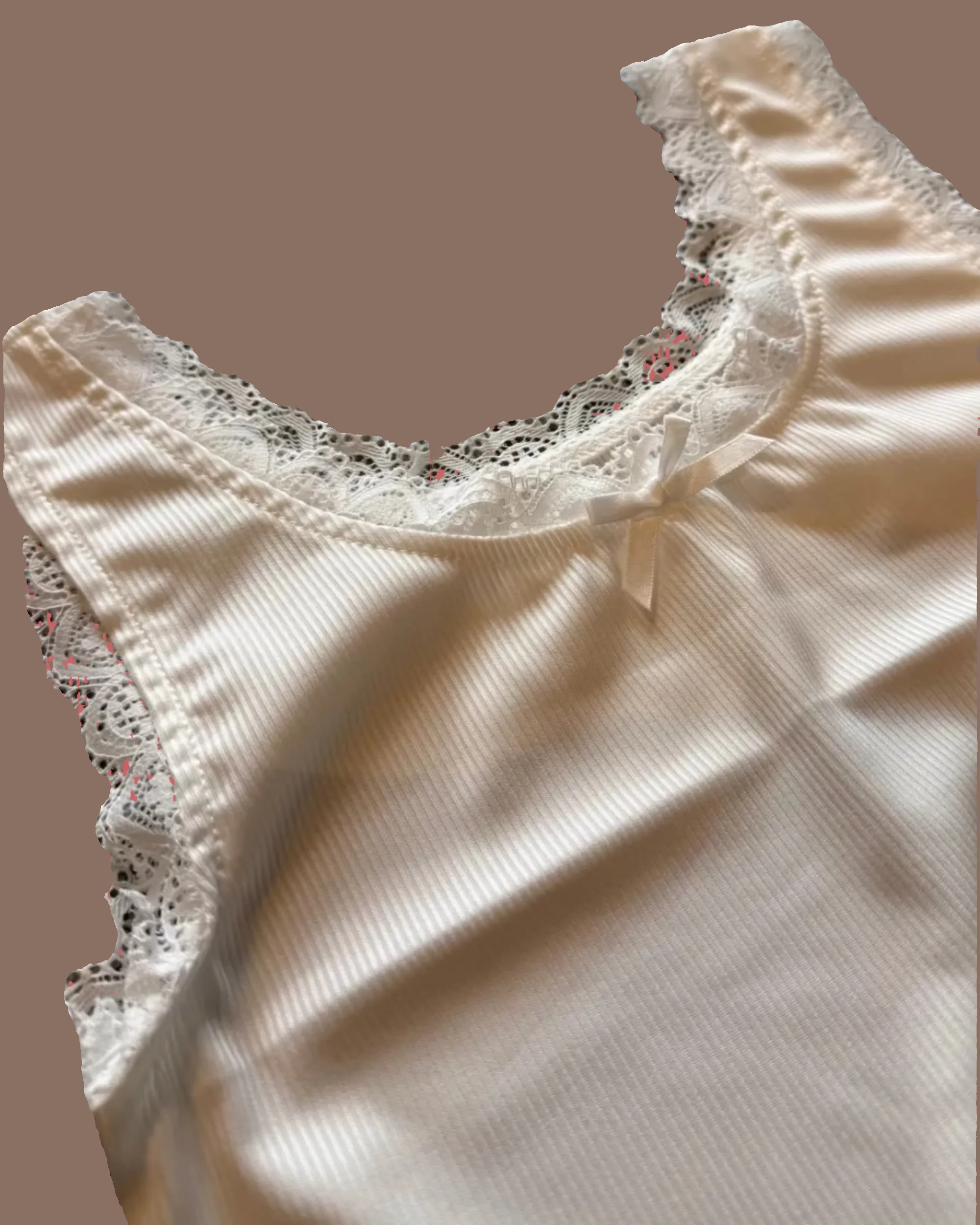 Lace Trim Bow Tank