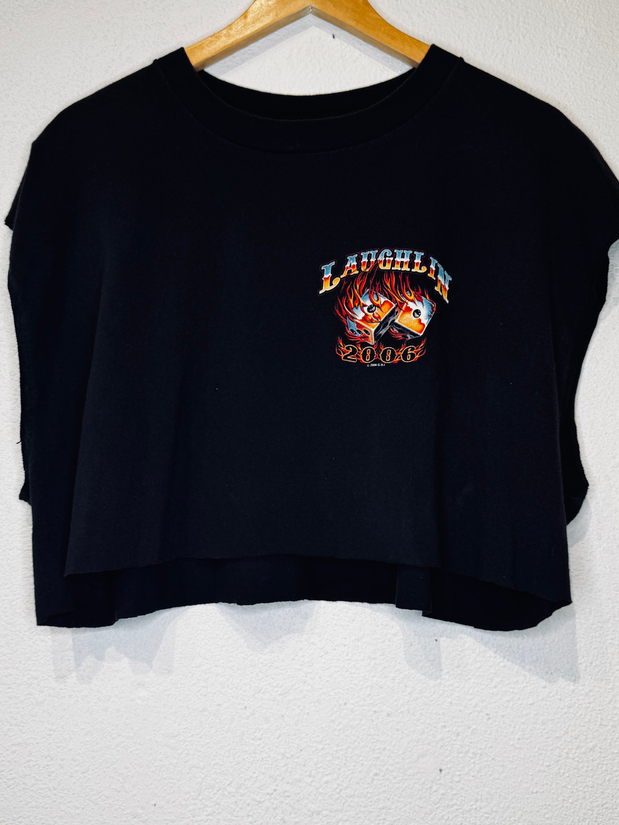 Laughlin Dice Harley Vintage Crop Tee