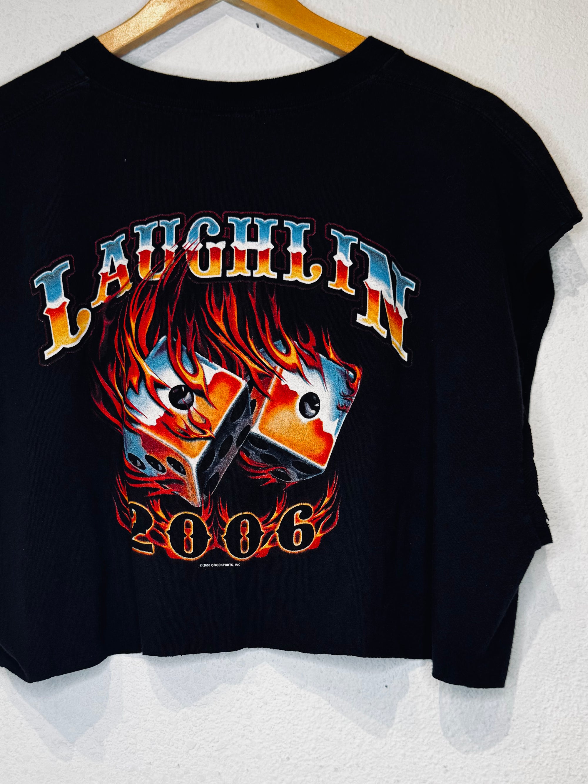 Laughlin Dice Harley Vintage Crop Tee