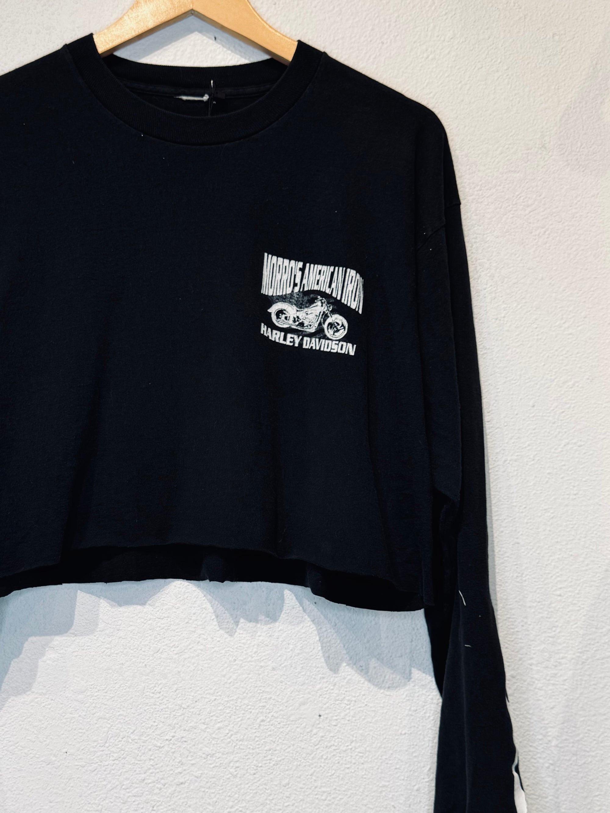American Iron Harley Vintage Crop Long Sleeve