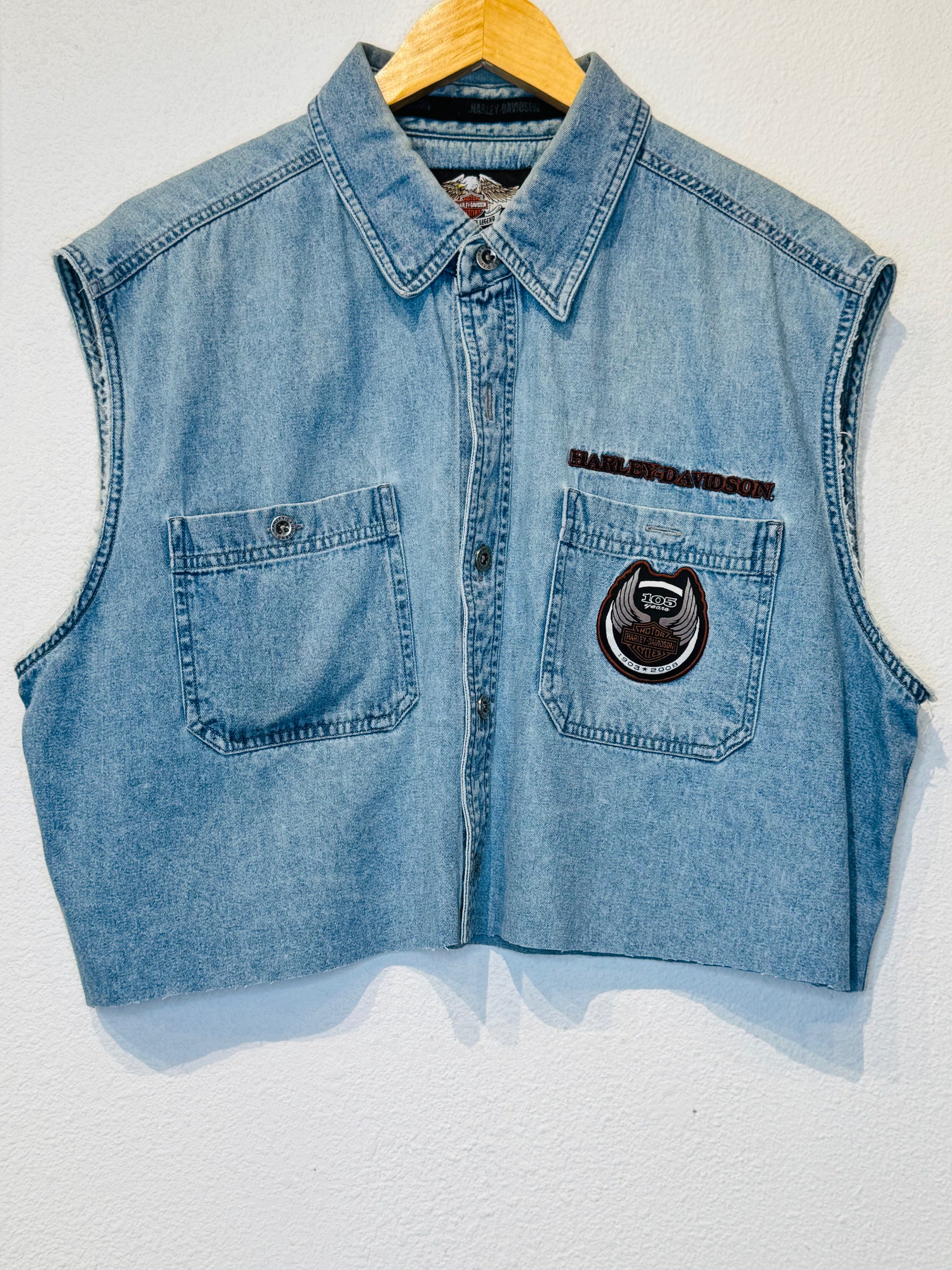 105 Years Harley Vintage Crop Button Up