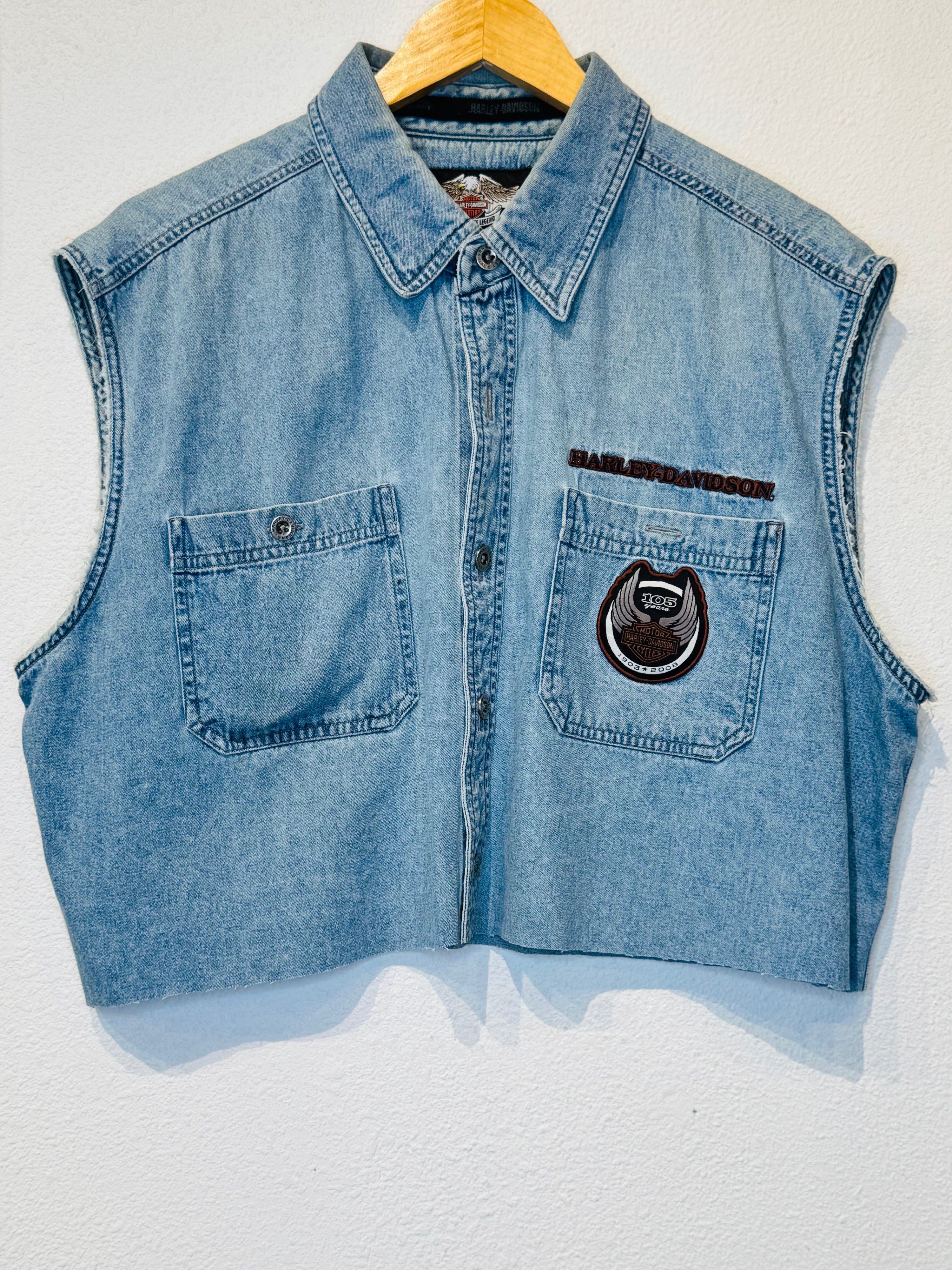 105 Years Harley Vintage Crop Button Up