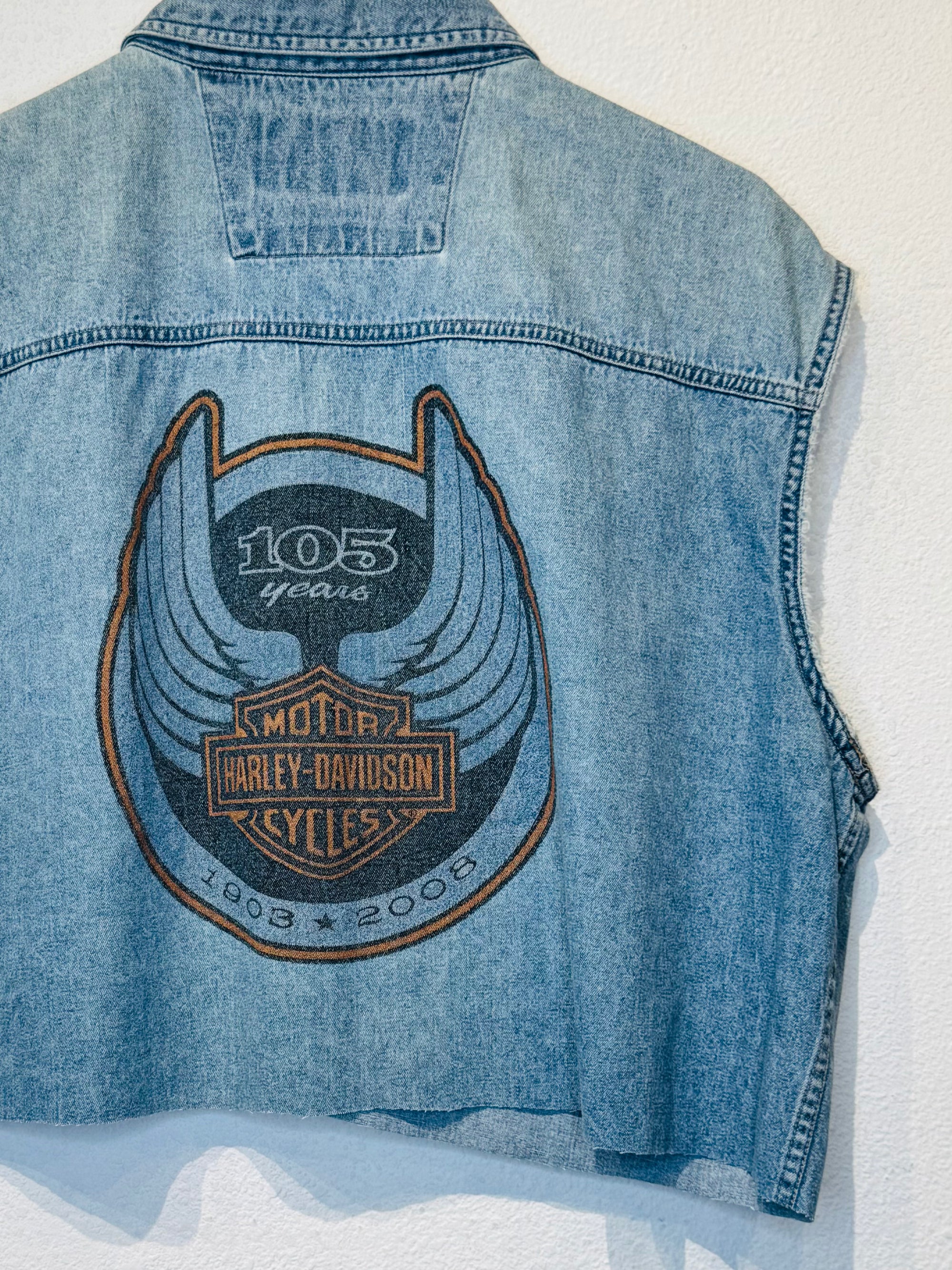 105 Years Harley Vintage Crop Button Up