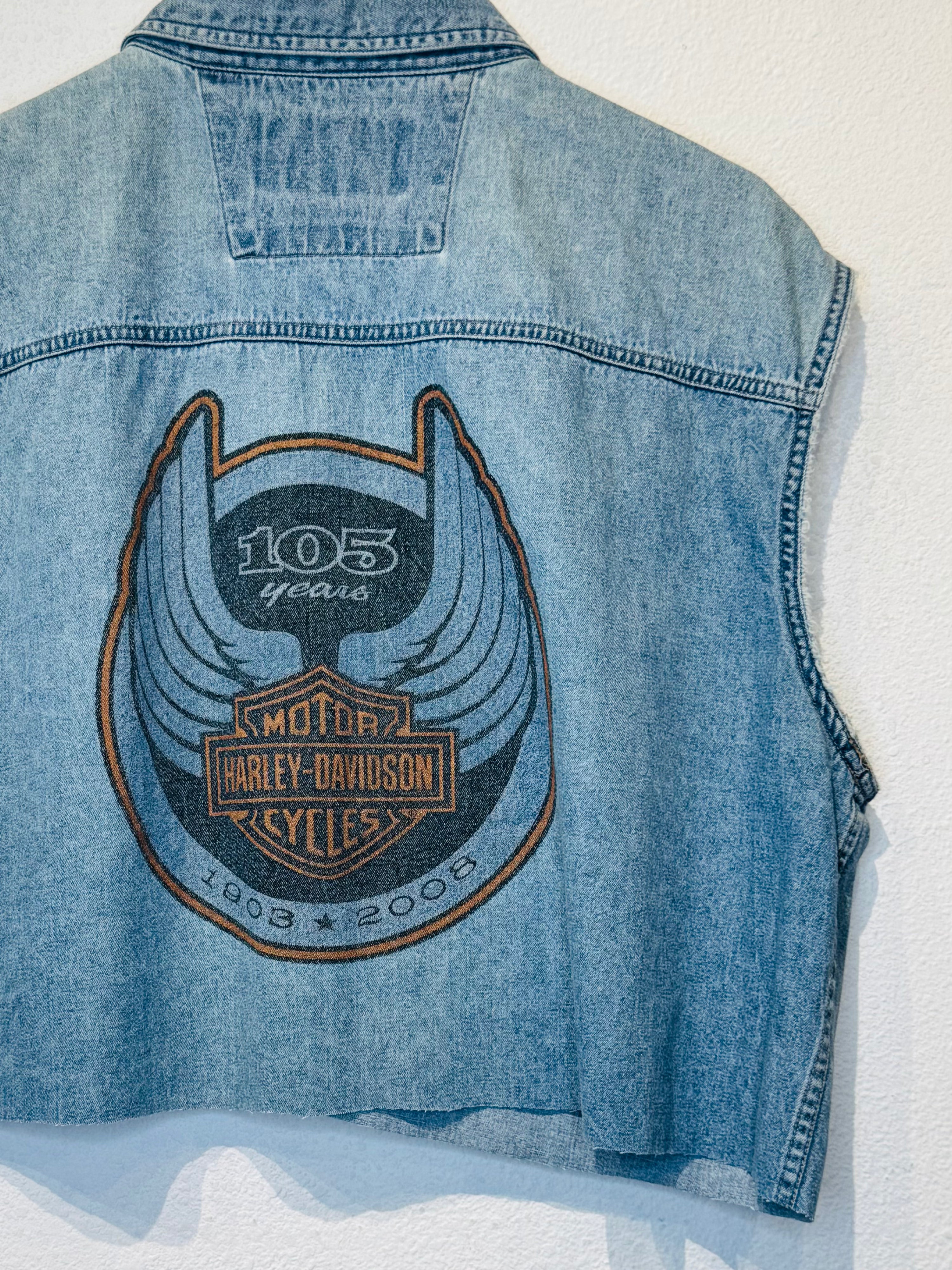 105 Years Harley Vintage Crop Button Up