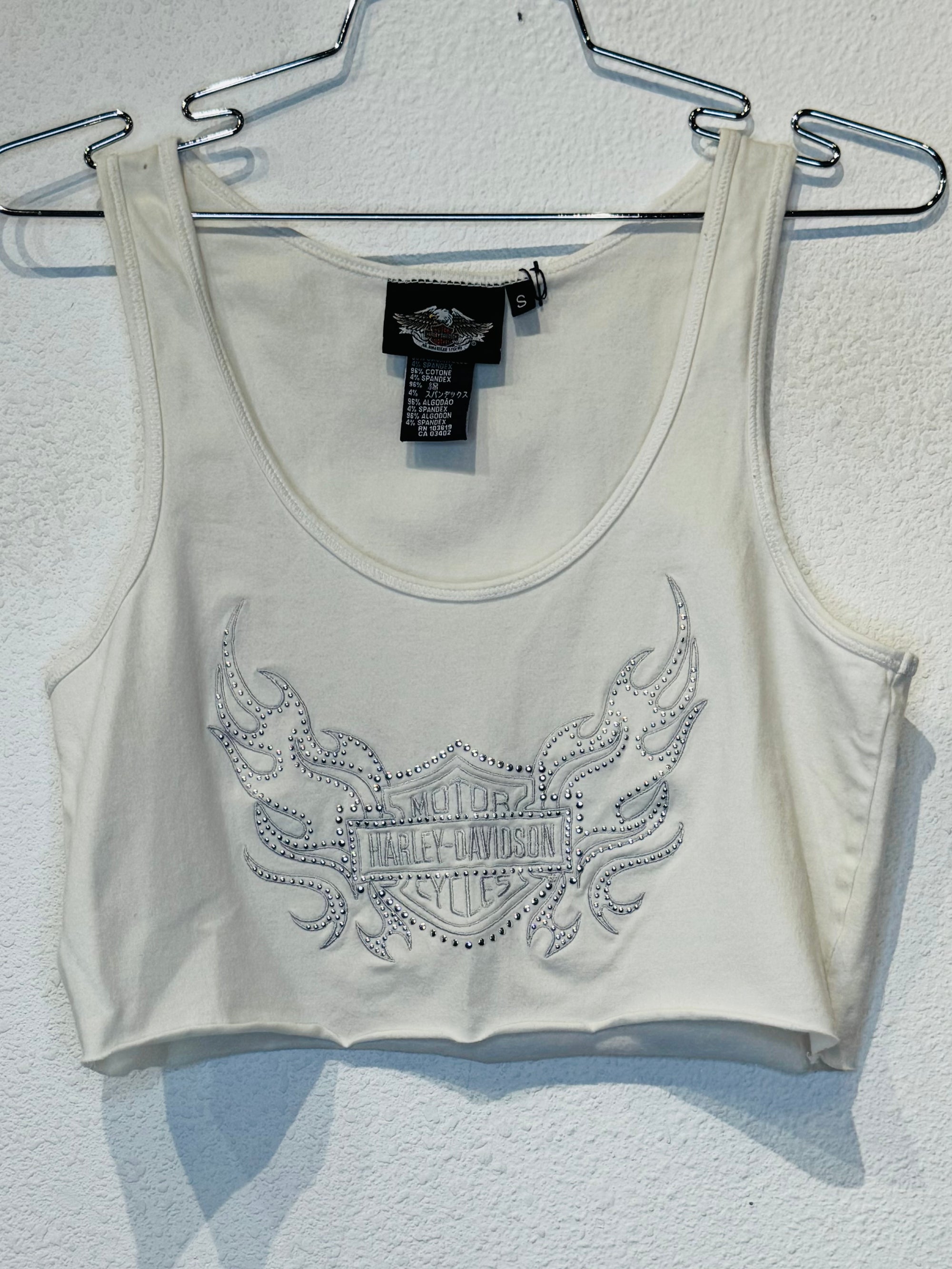 Studded Flame Harley Vintage Crop Tank