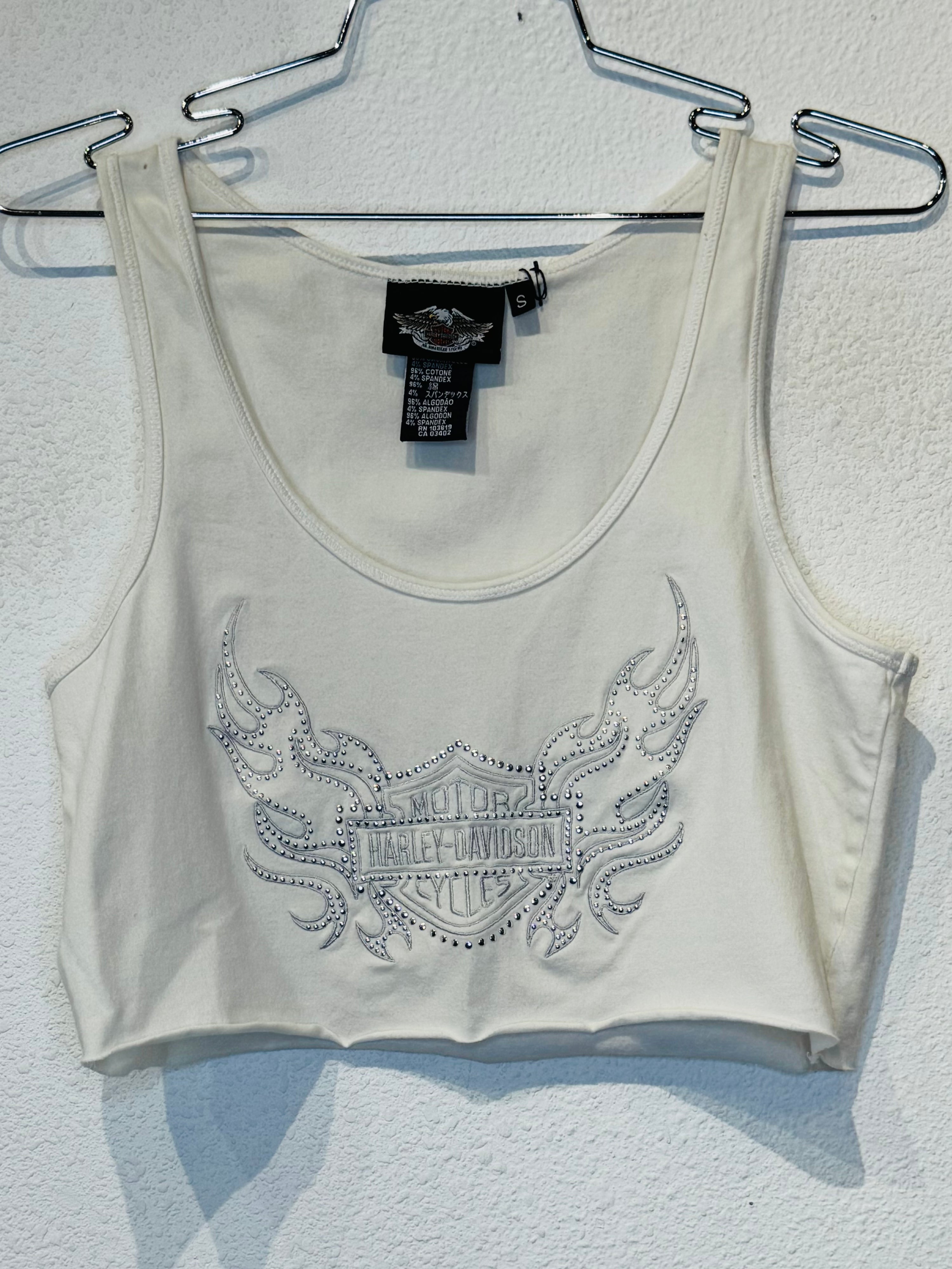 Studded Flame Harley Vintage Crop Tank