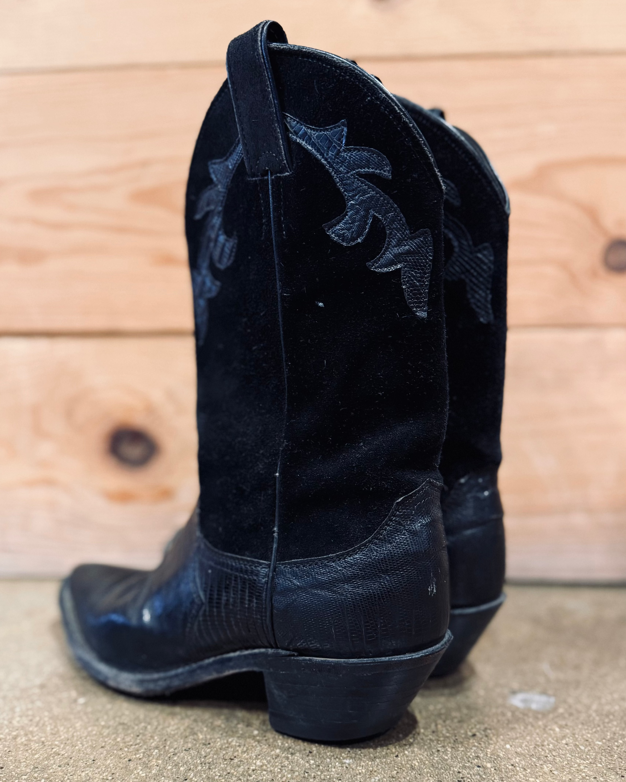 Justin Suede and Leather Cowboy Boot