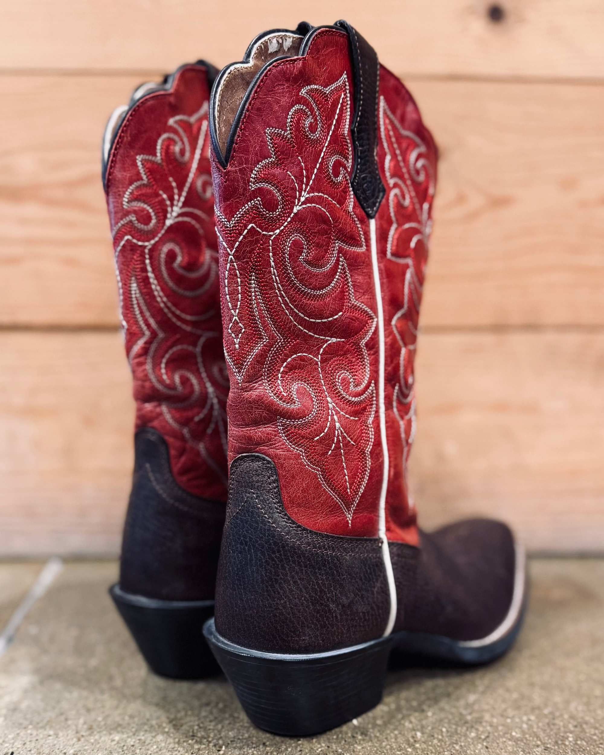 Ariat Red Brown Cowboy Boot