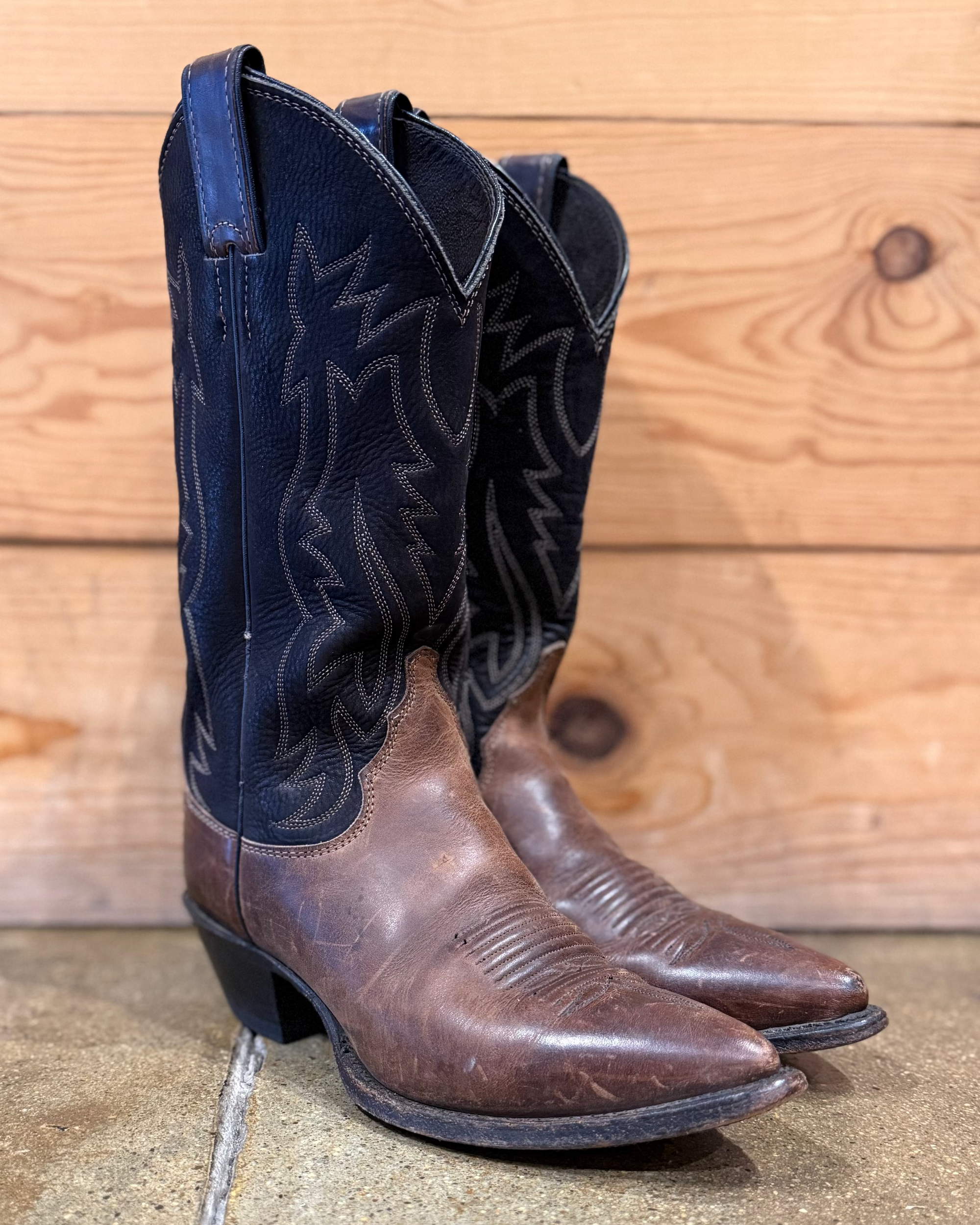 Justin Brown Black Cowboy Boot