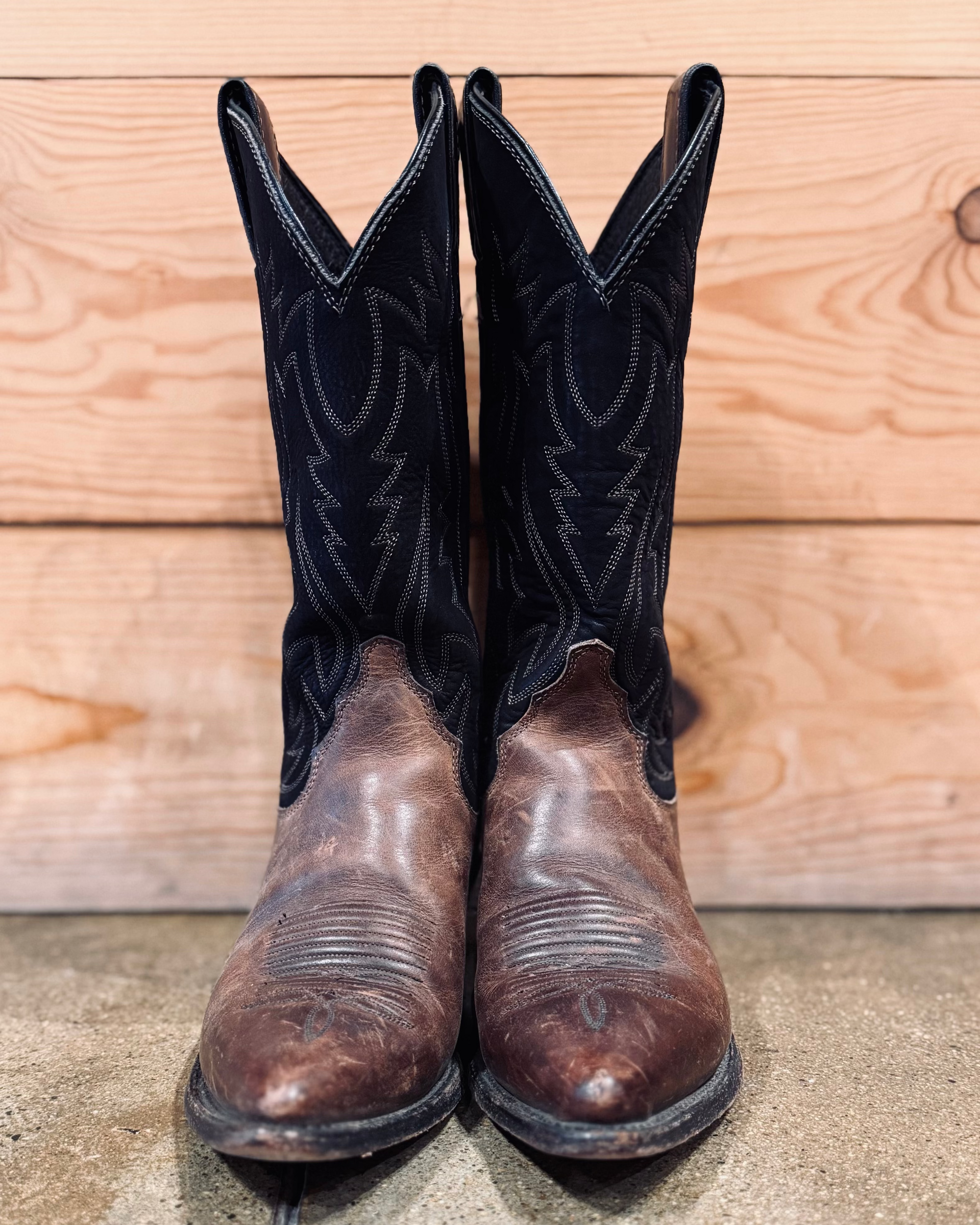 Justin Brown Black Cowboy Boot