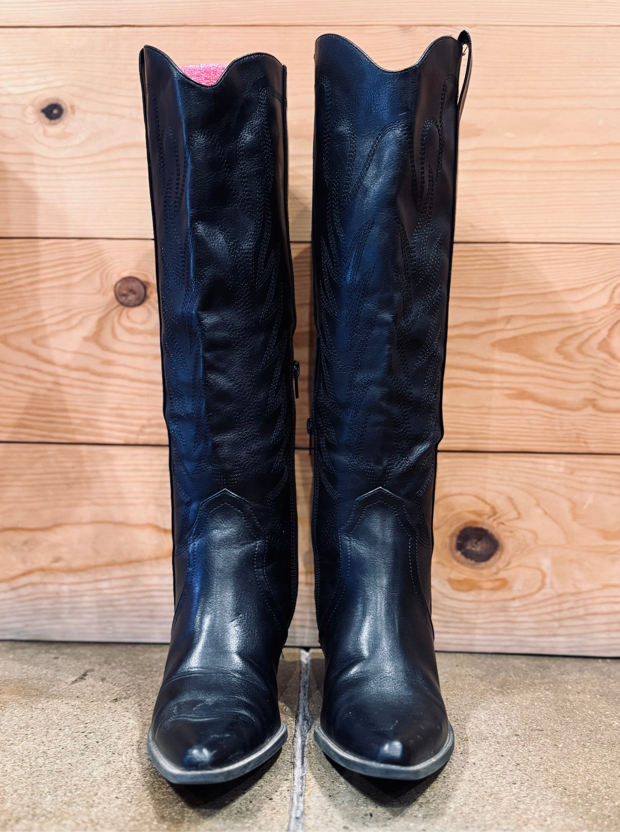Tall Black Cowboy Boot
