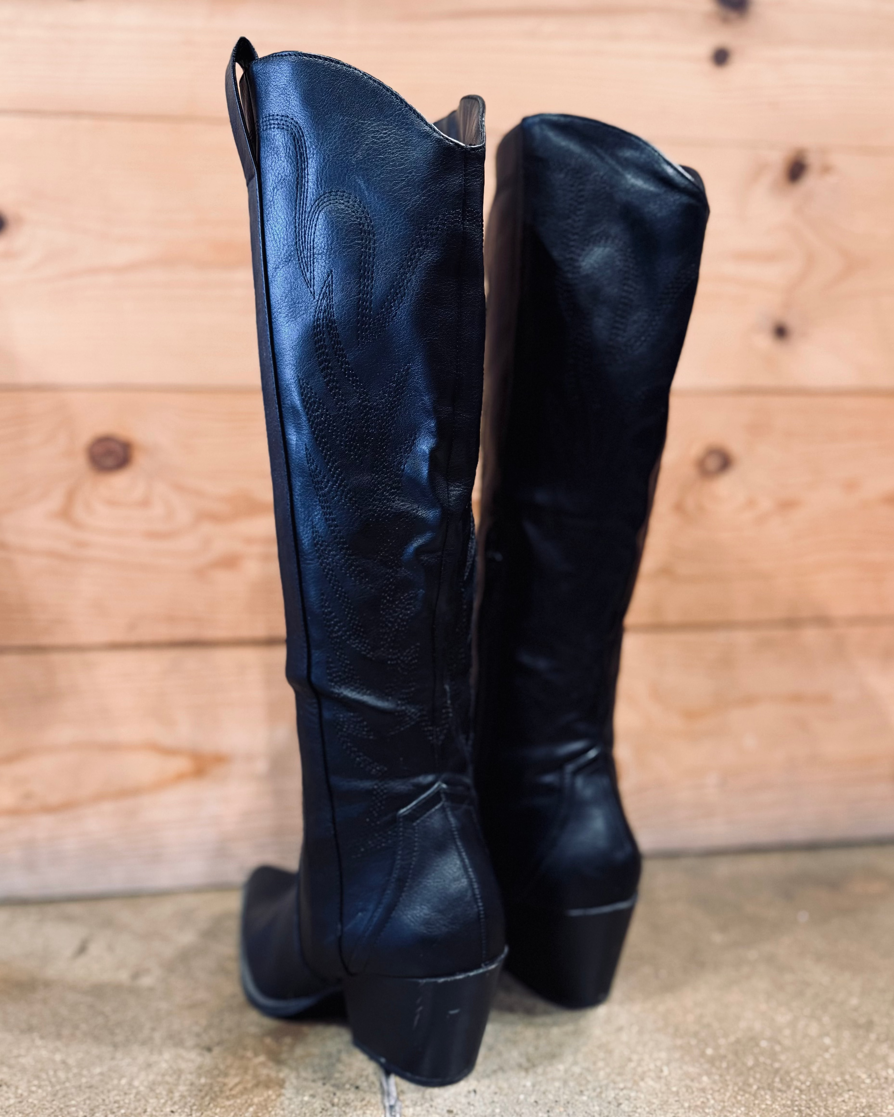 Tall Black Cowboy Boot
