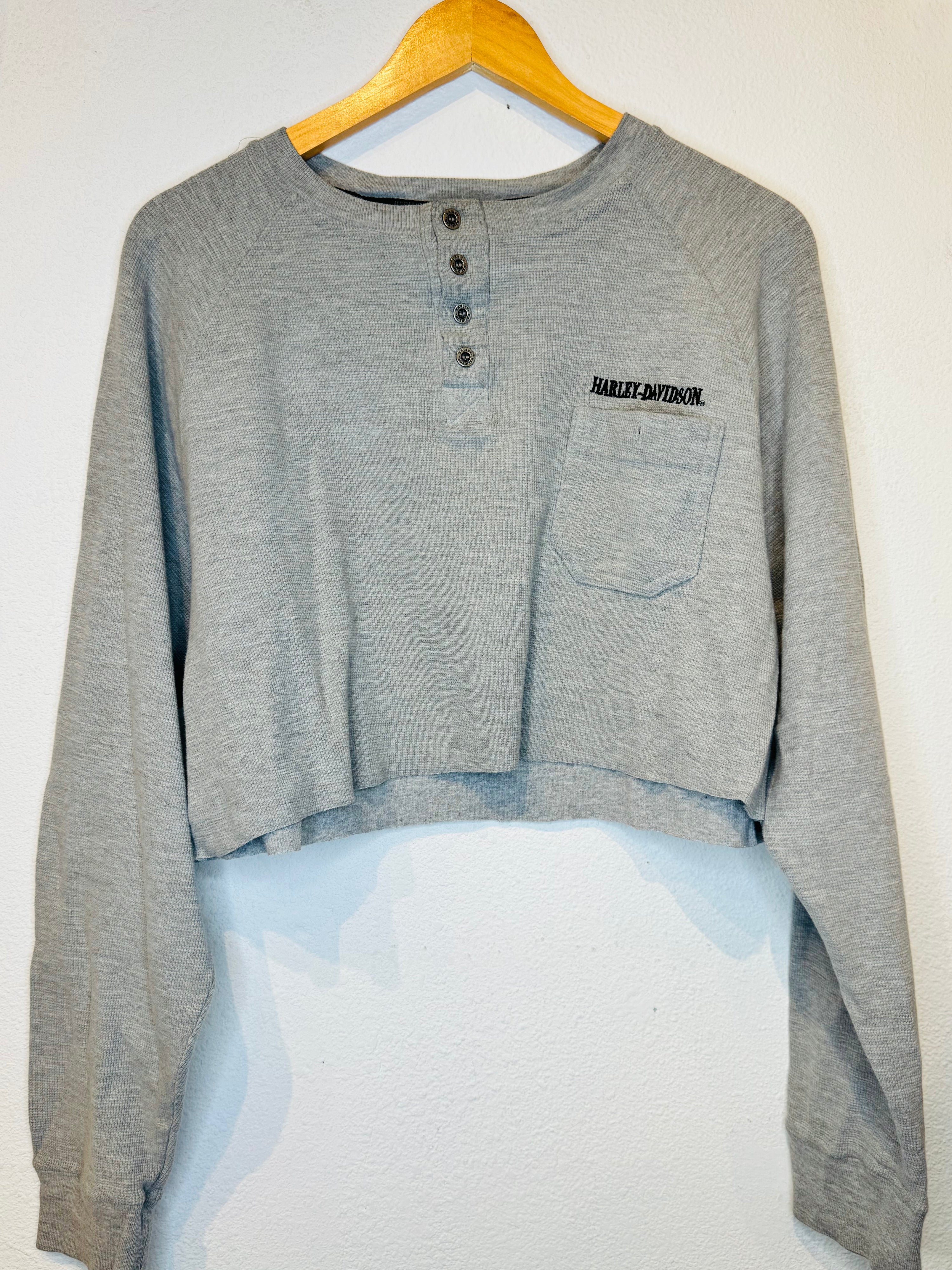 Embroidered Pocket Harley Crop Thermal