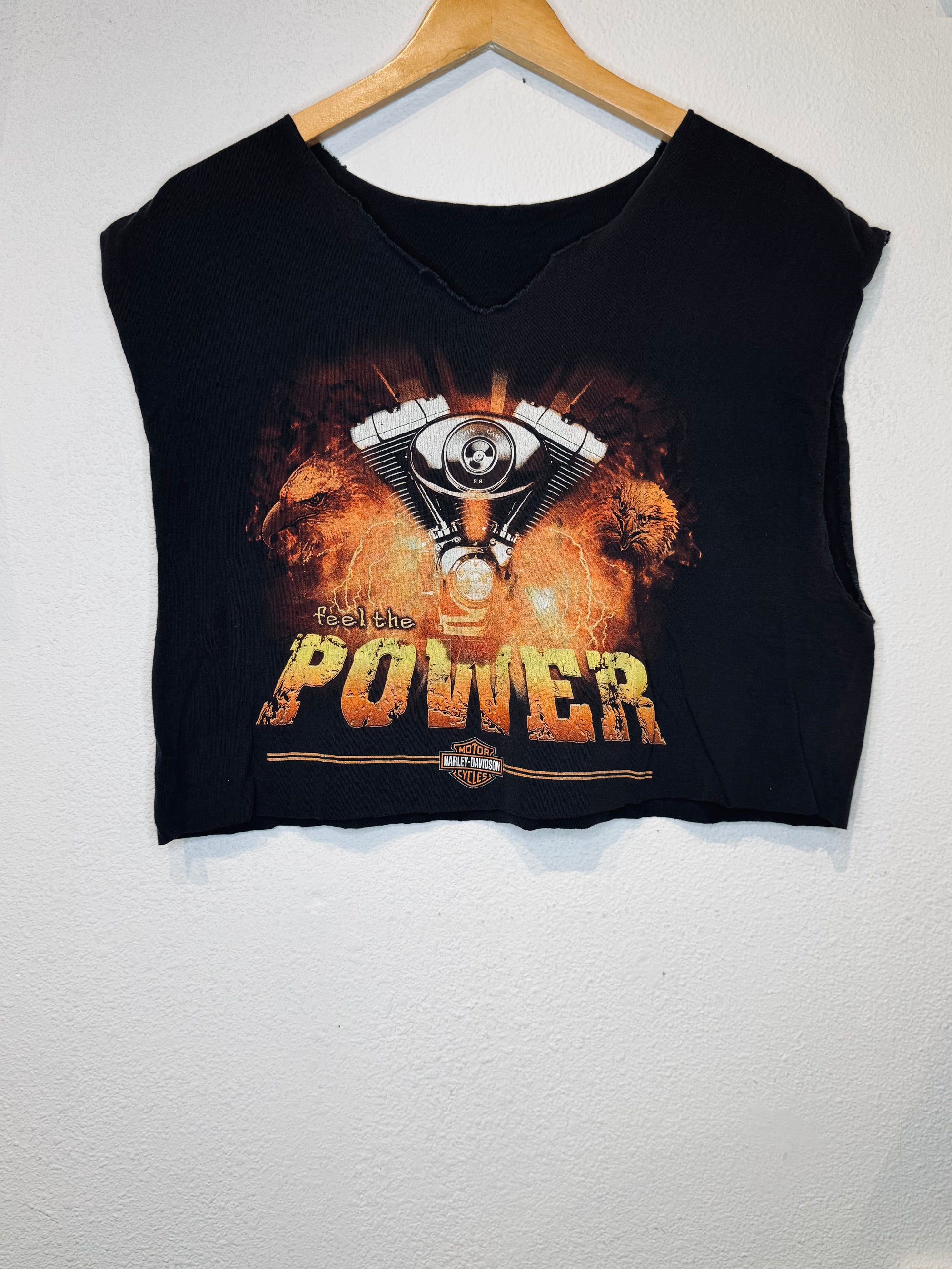 Feel the Power Harley Vintage Crop Tank