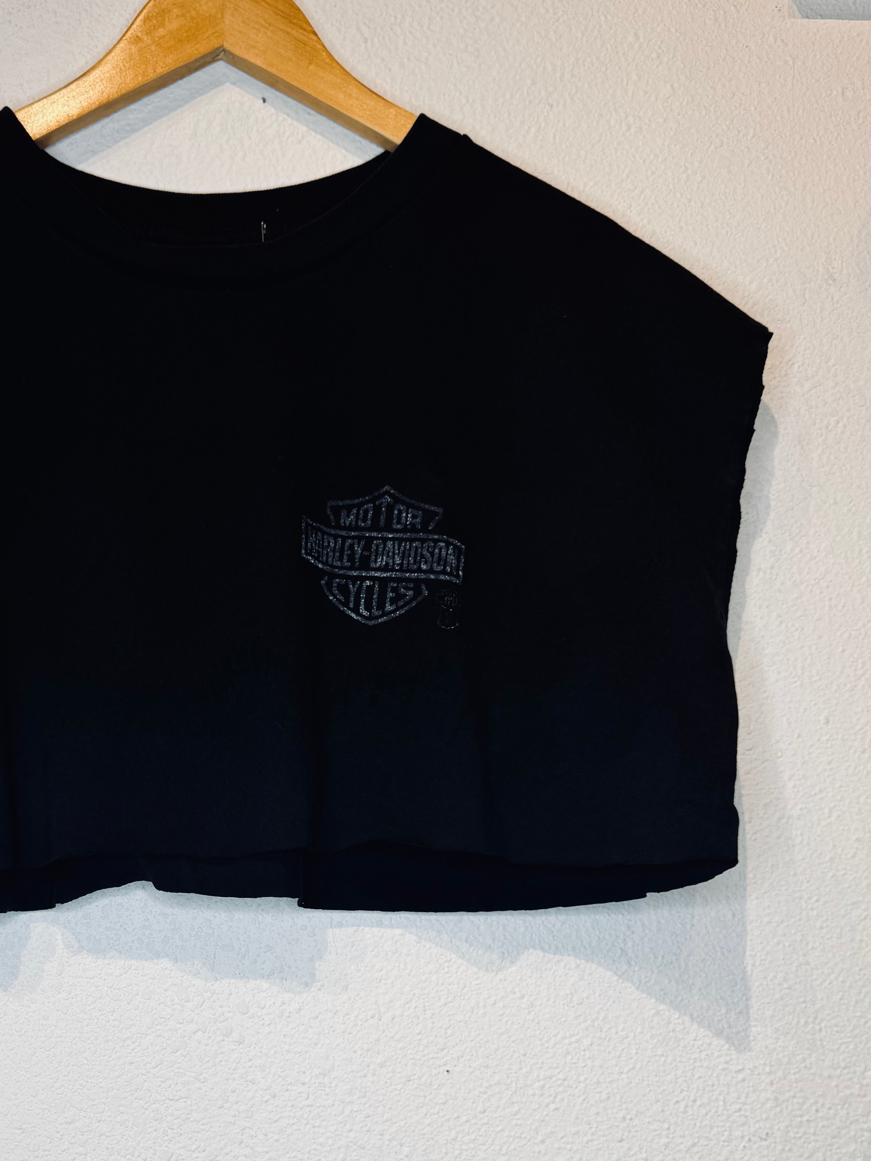 Faded Bar and Shield Harley Vintage Crop Tank