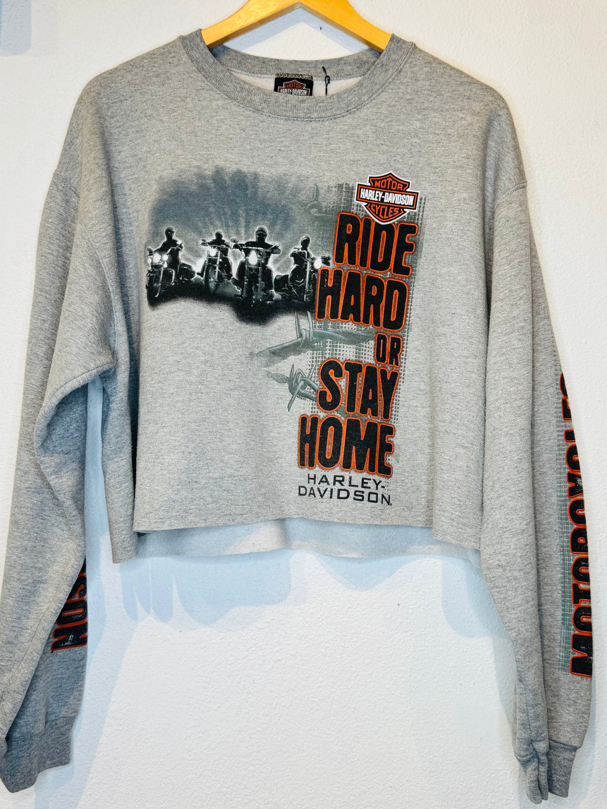 Ride Hard Harley Vintage Crop Crewneck