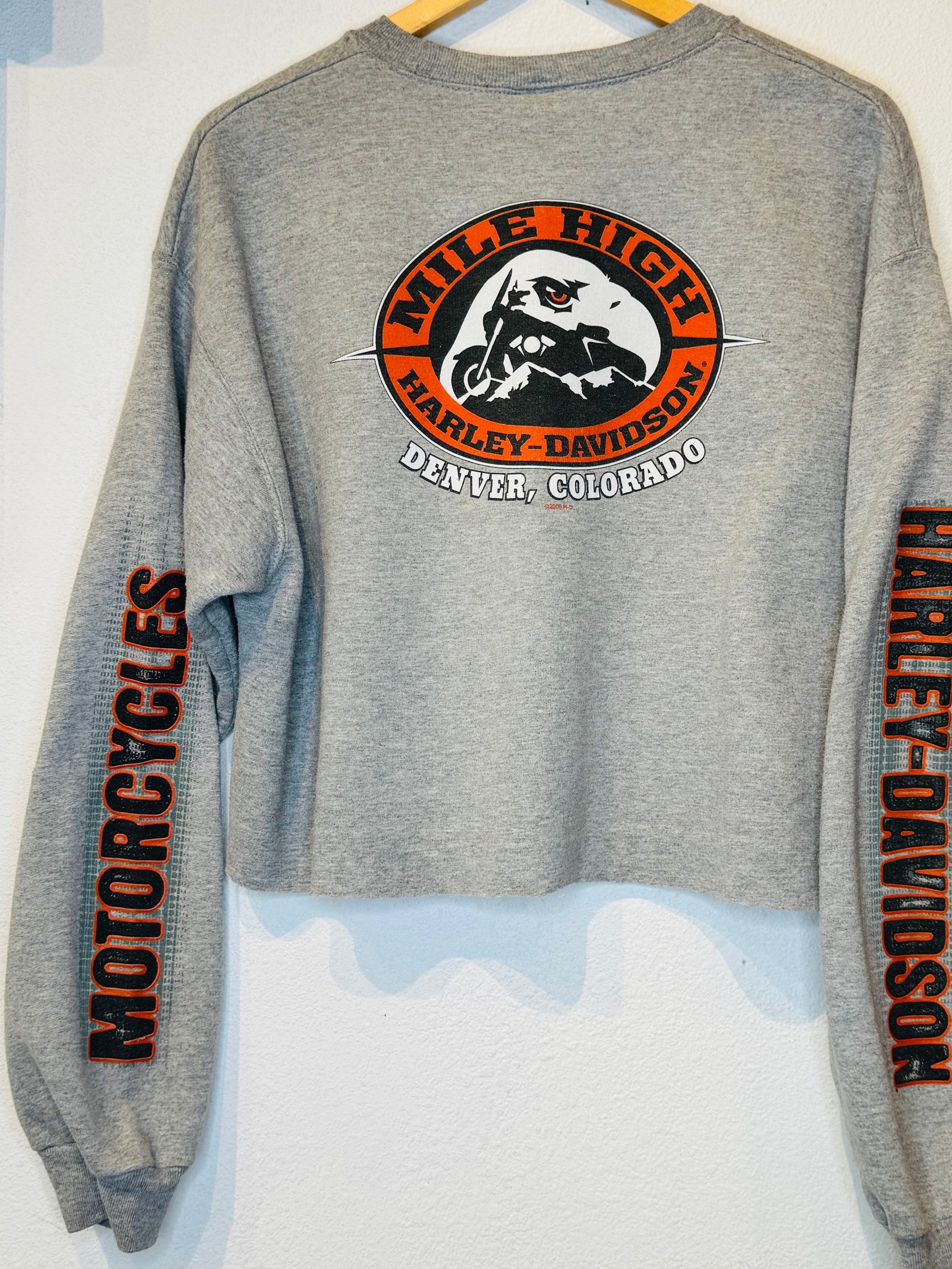 Ride Hard Harley Vintage Crop Crewneck
