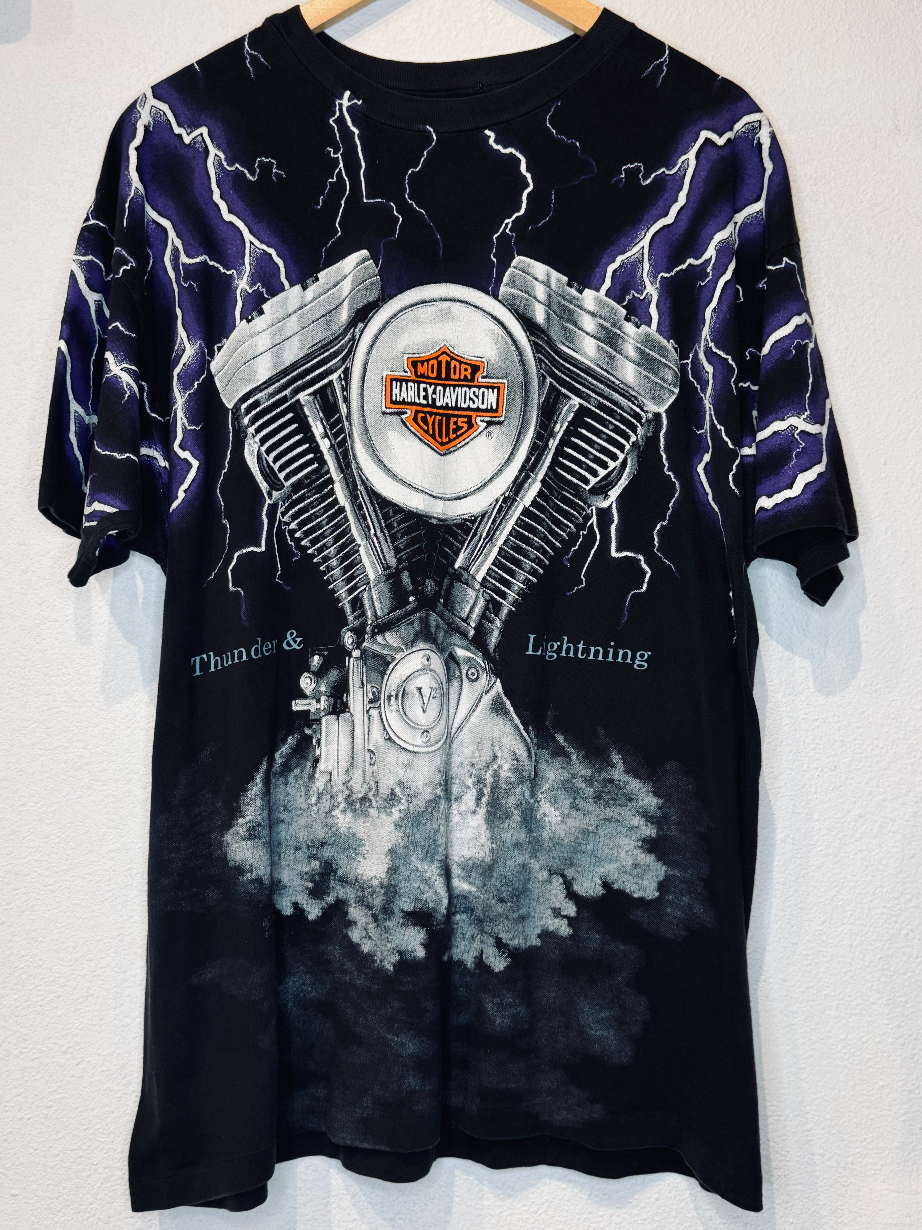 Lightning All Over Harley Vintage Tee