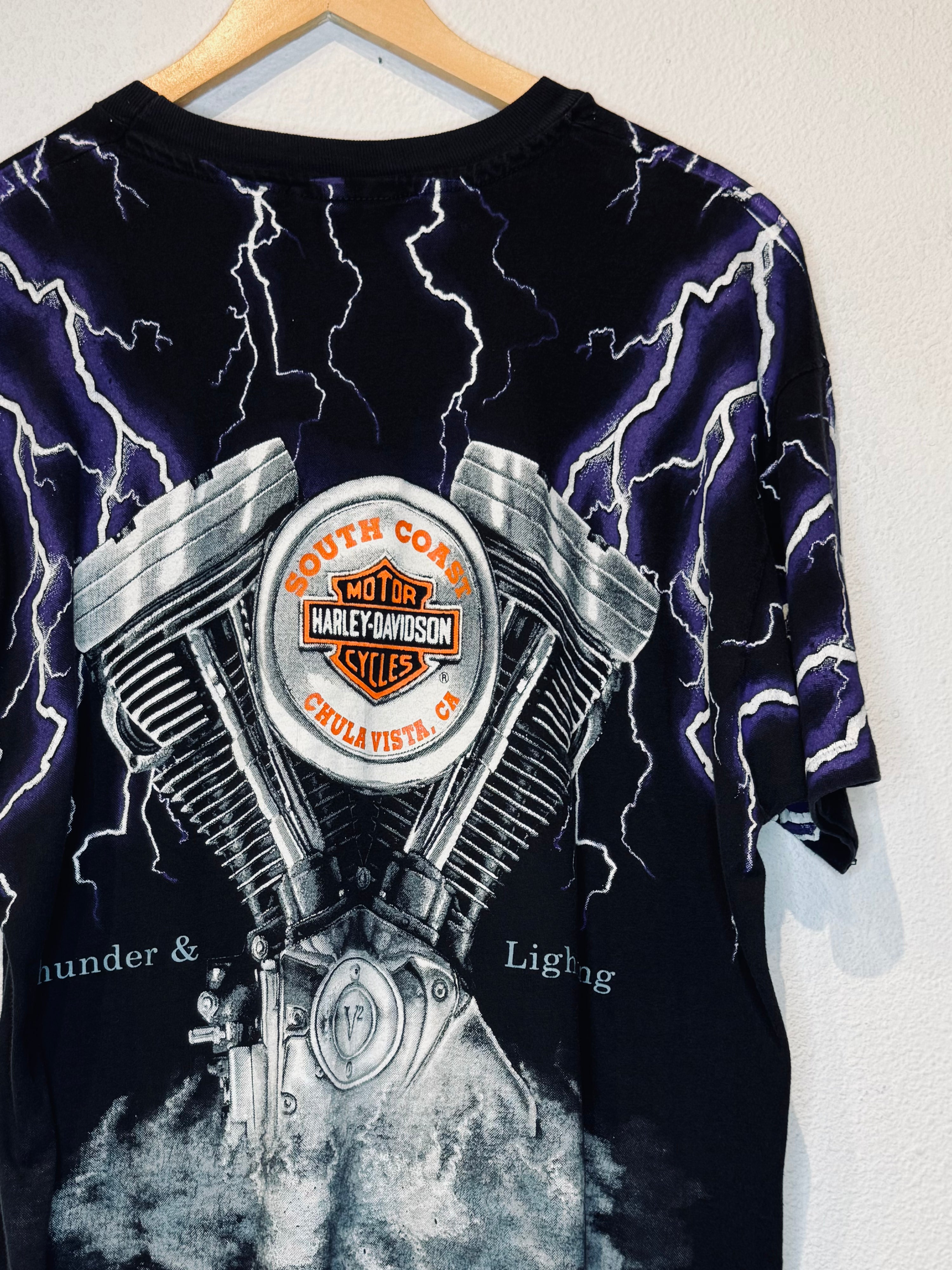 Lightning All Over Harley Vintage Tee