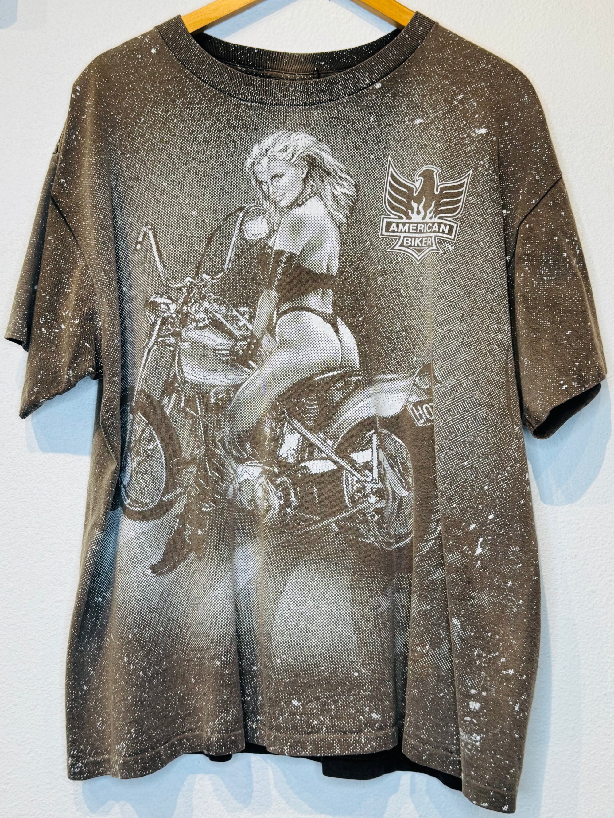 American Biker All Over Print Vintage Tee