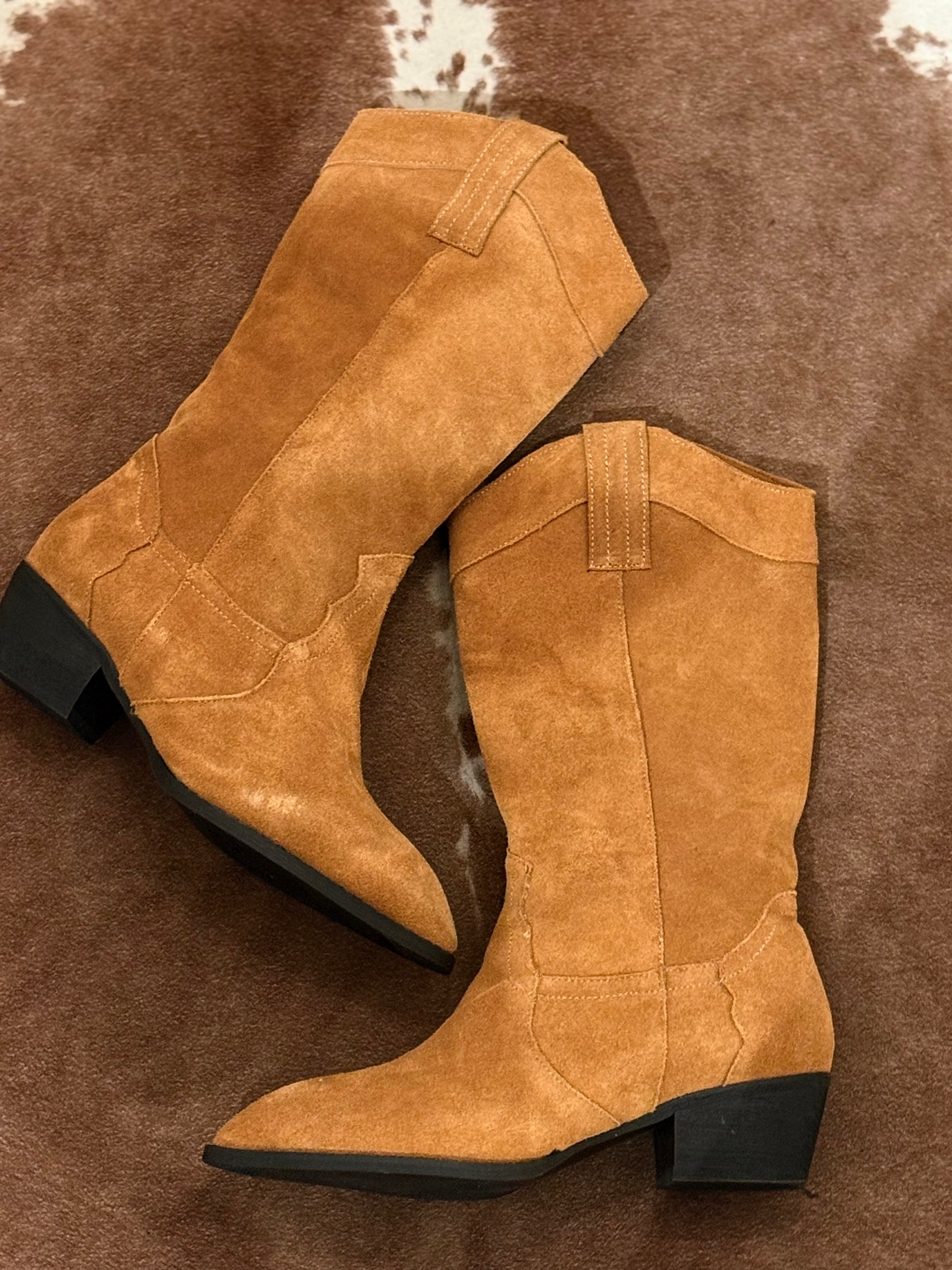 Tan Suede Cowboy Boot