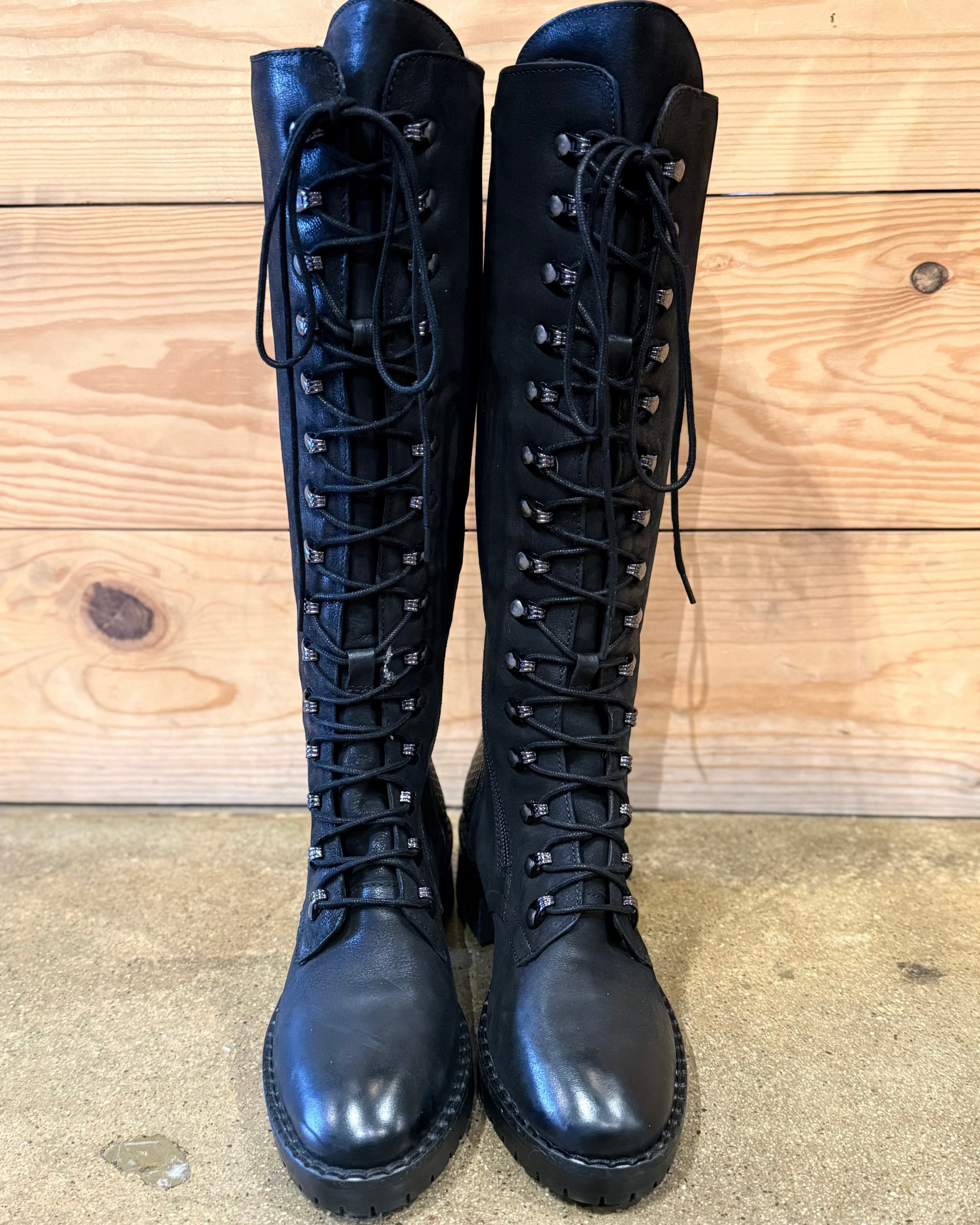 Lace Up Knee High Boot