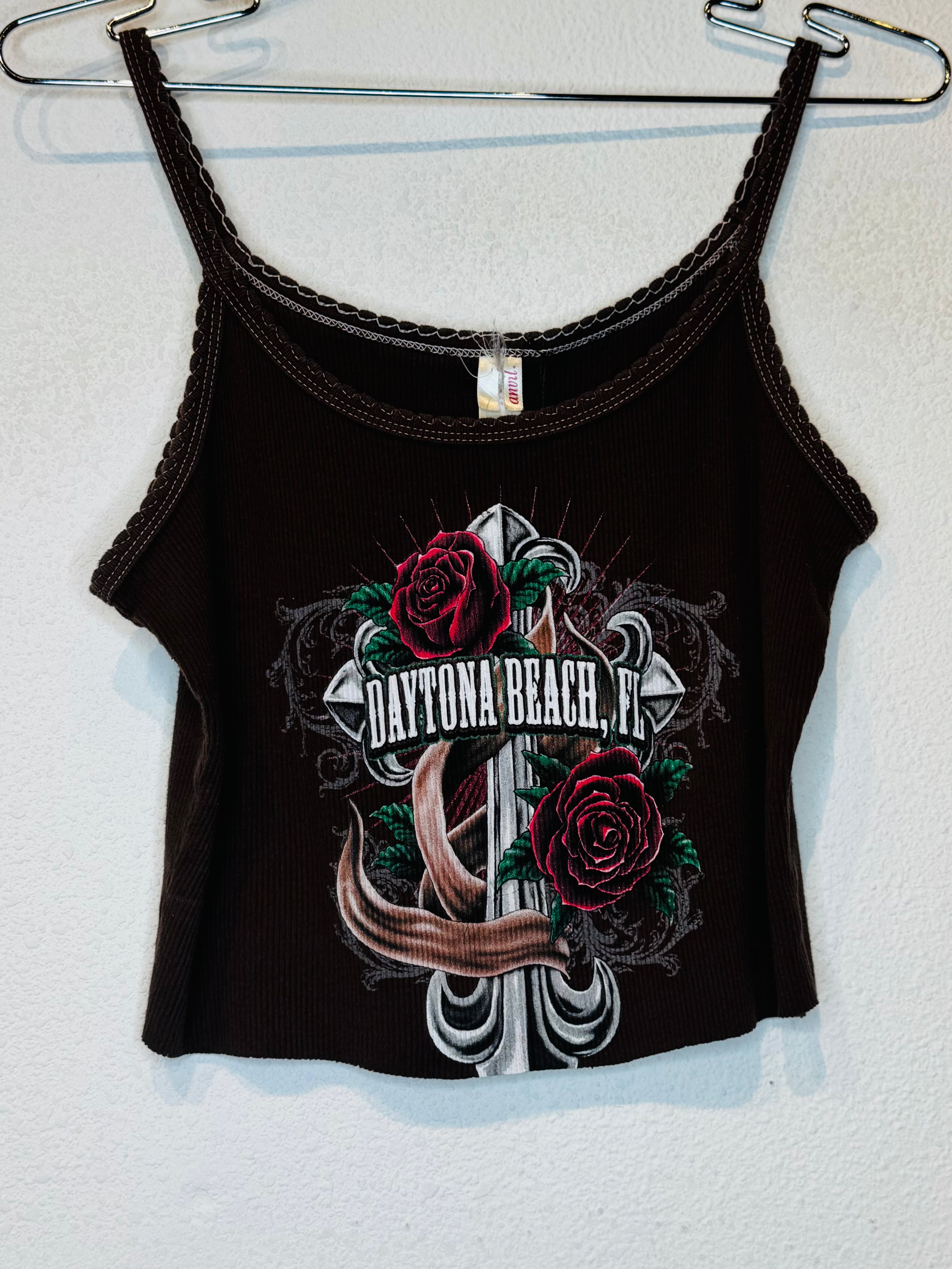 Daytona Beach Biker Vintage Crop Tank