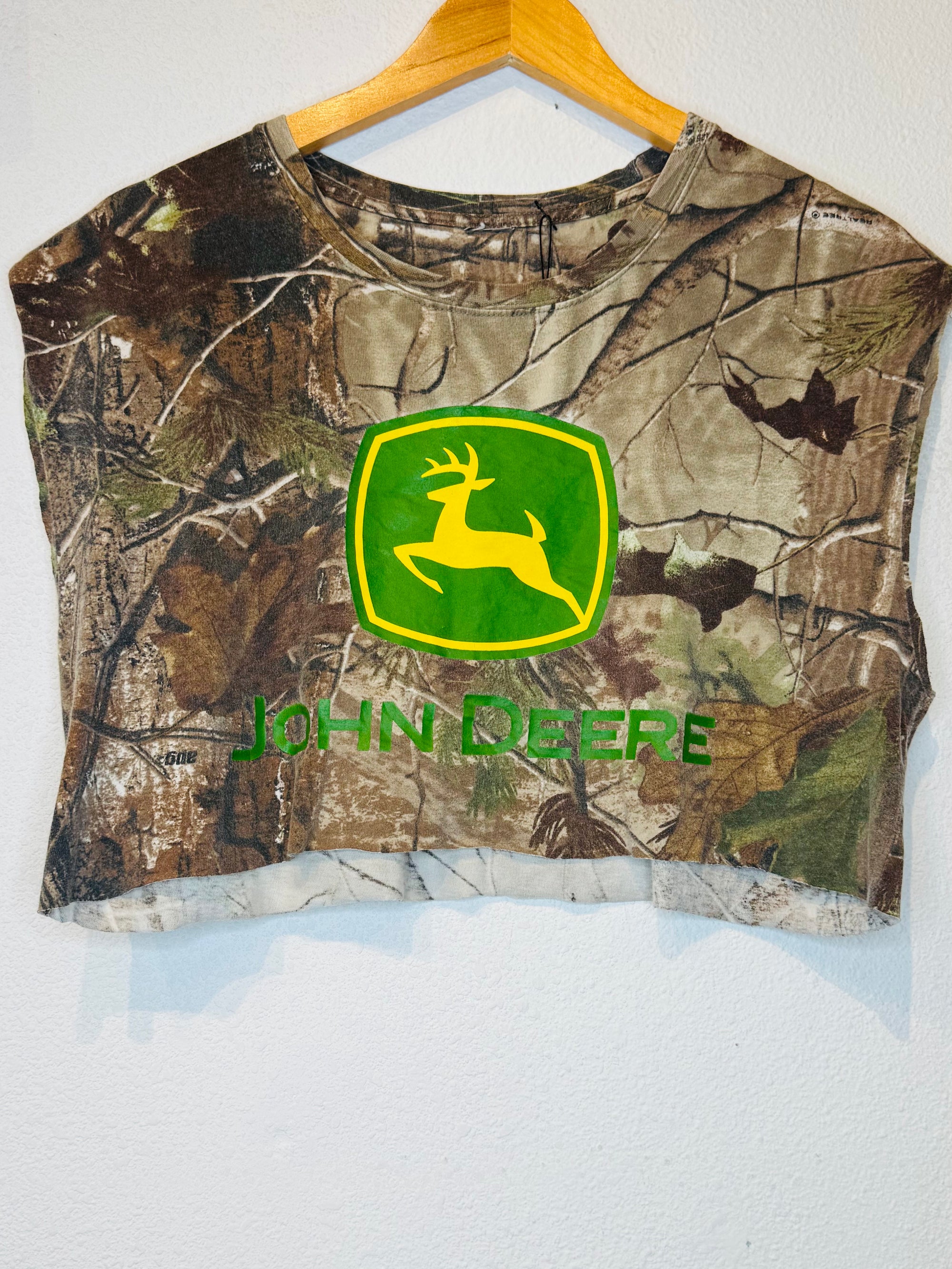 John Deer Tree Camo Vintage Crop Tank