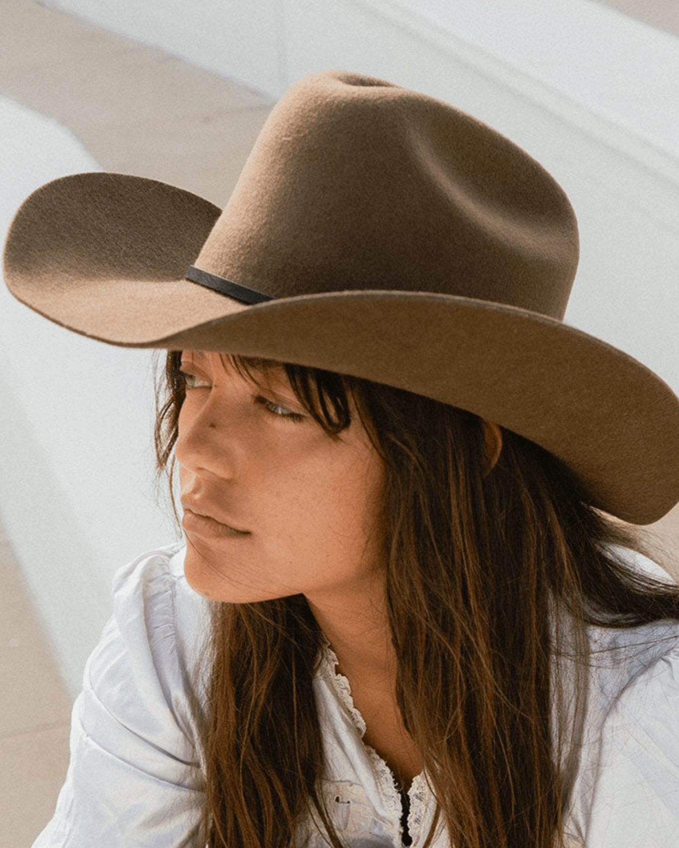 Karina Wool Cowboy Hat - Oak - Burnout